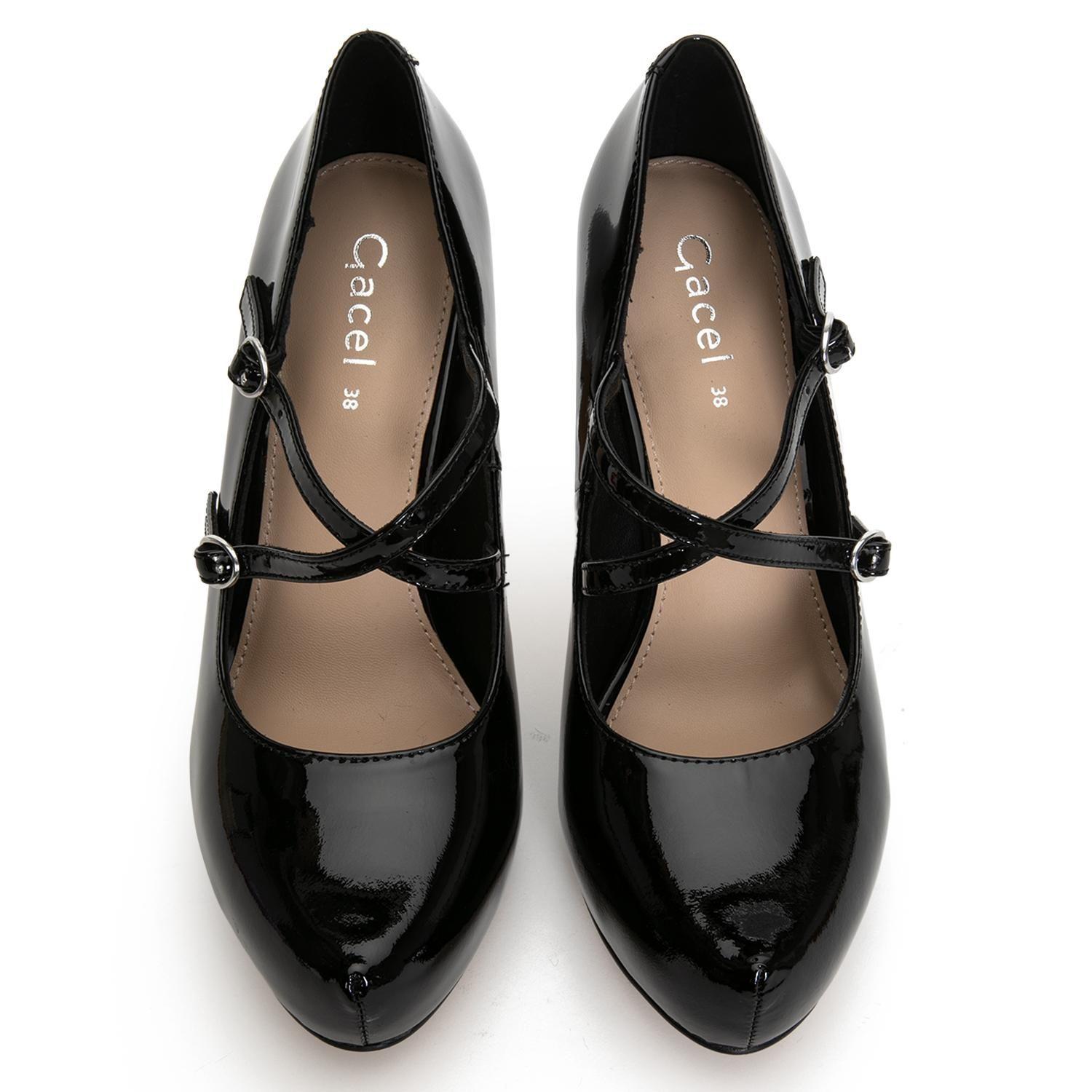 Zapato de cuero mujer Gacel negro Olga-3