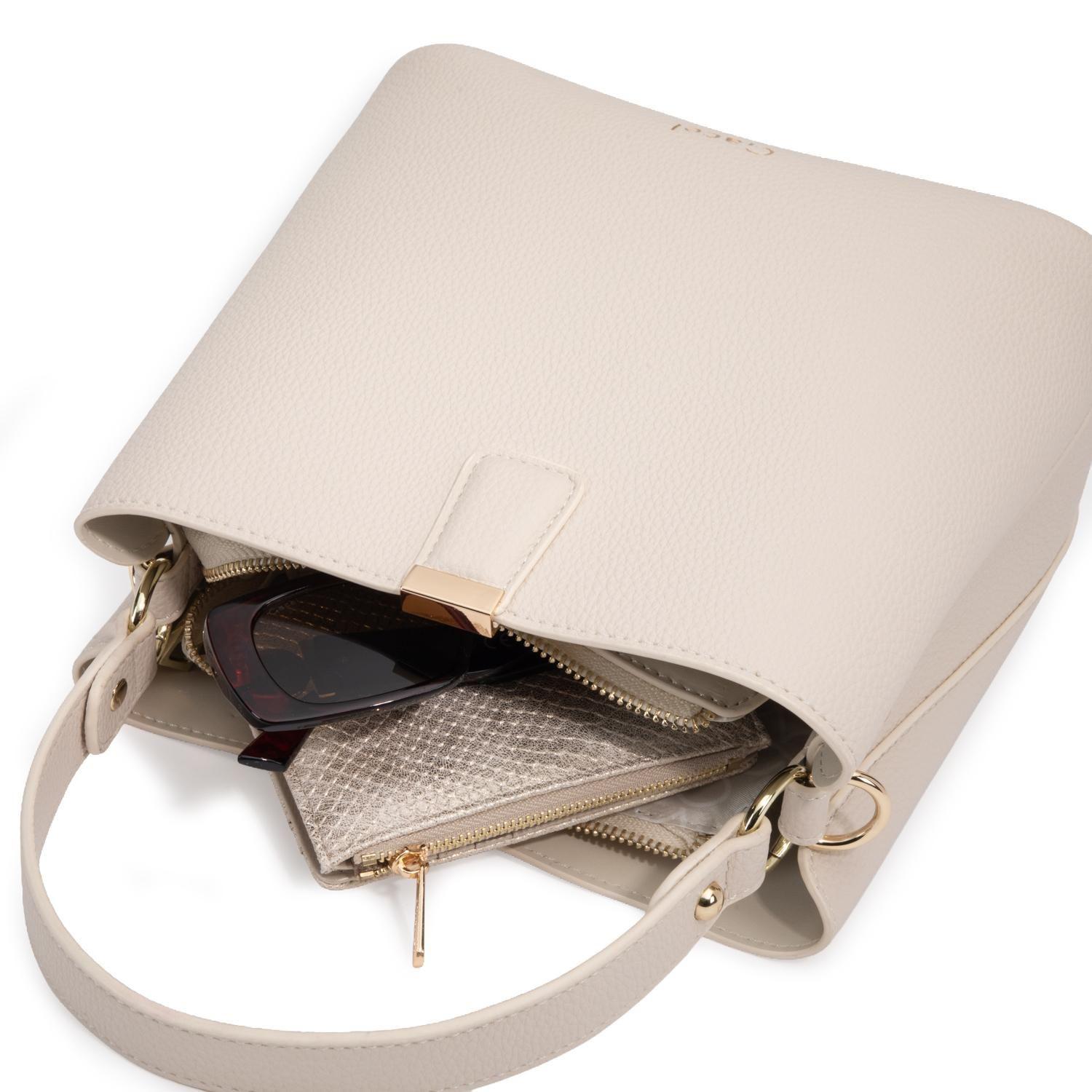 Cartera mujer Gacel off white bucket-8