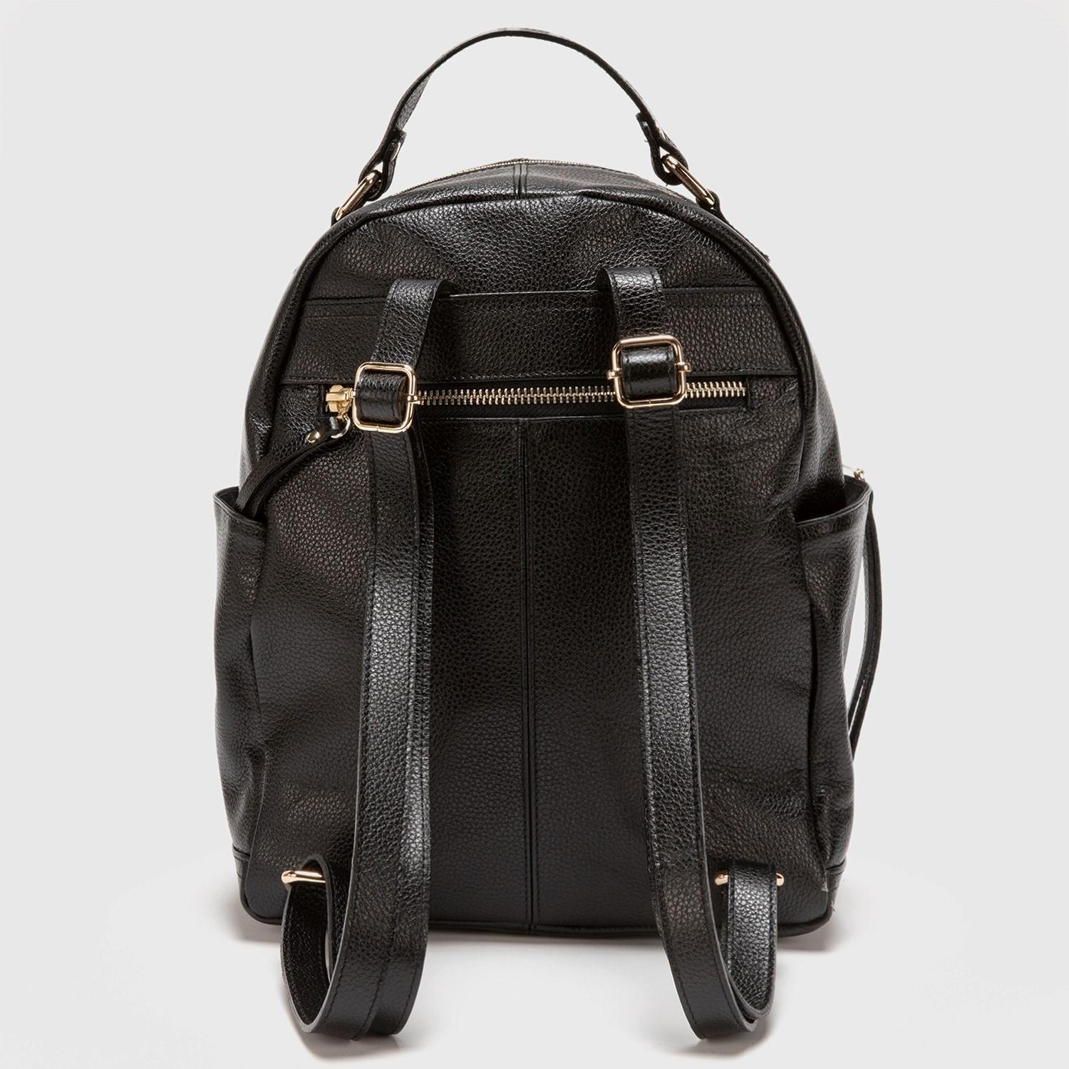 Mochila de cuero mujer Gacel negro Grande-1
