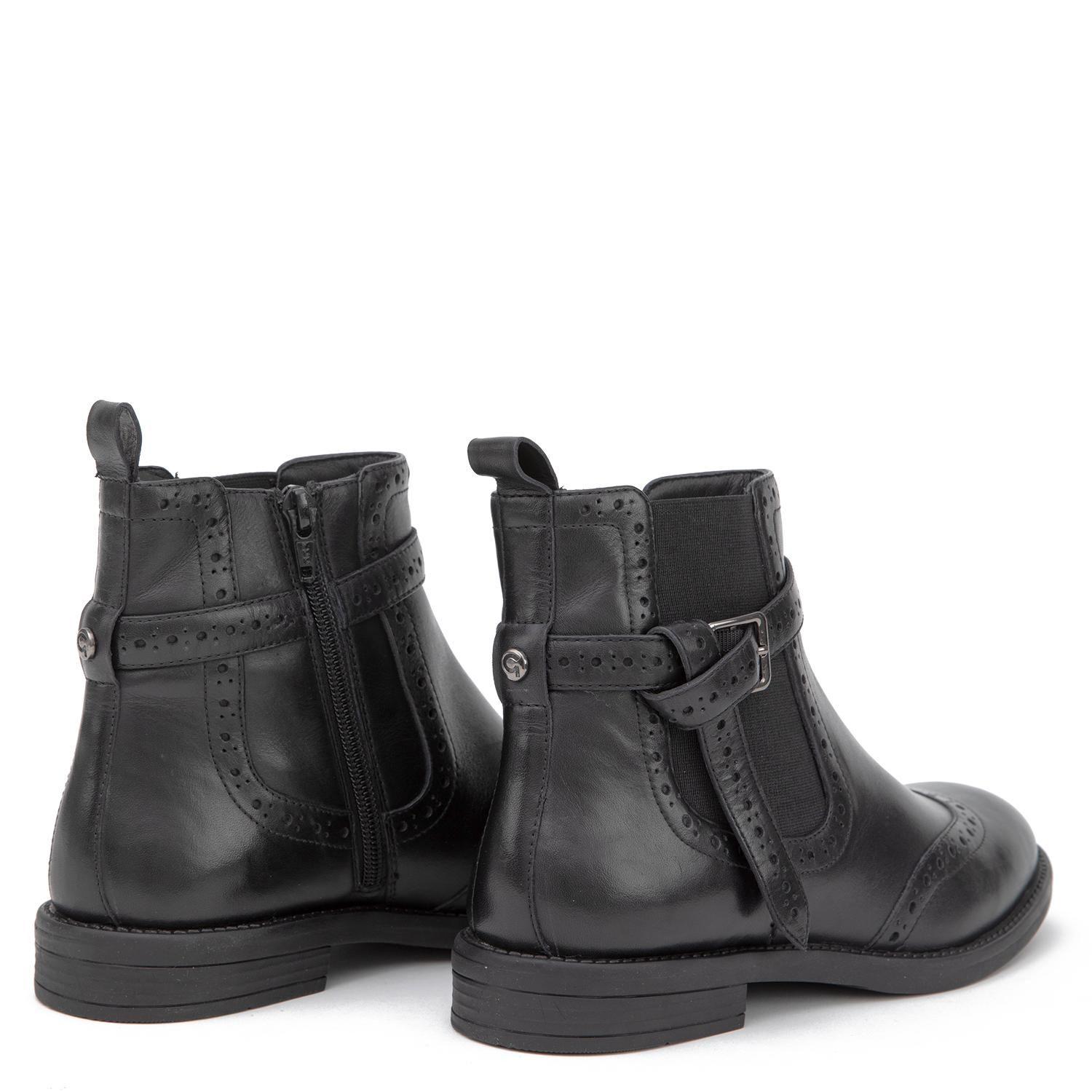 Botin de cuero mujer Gacel negro Ride 0660987-4