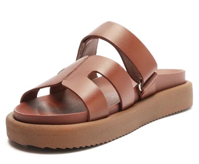 Sandalia de cuero mujer Anacapri chocolate May-3