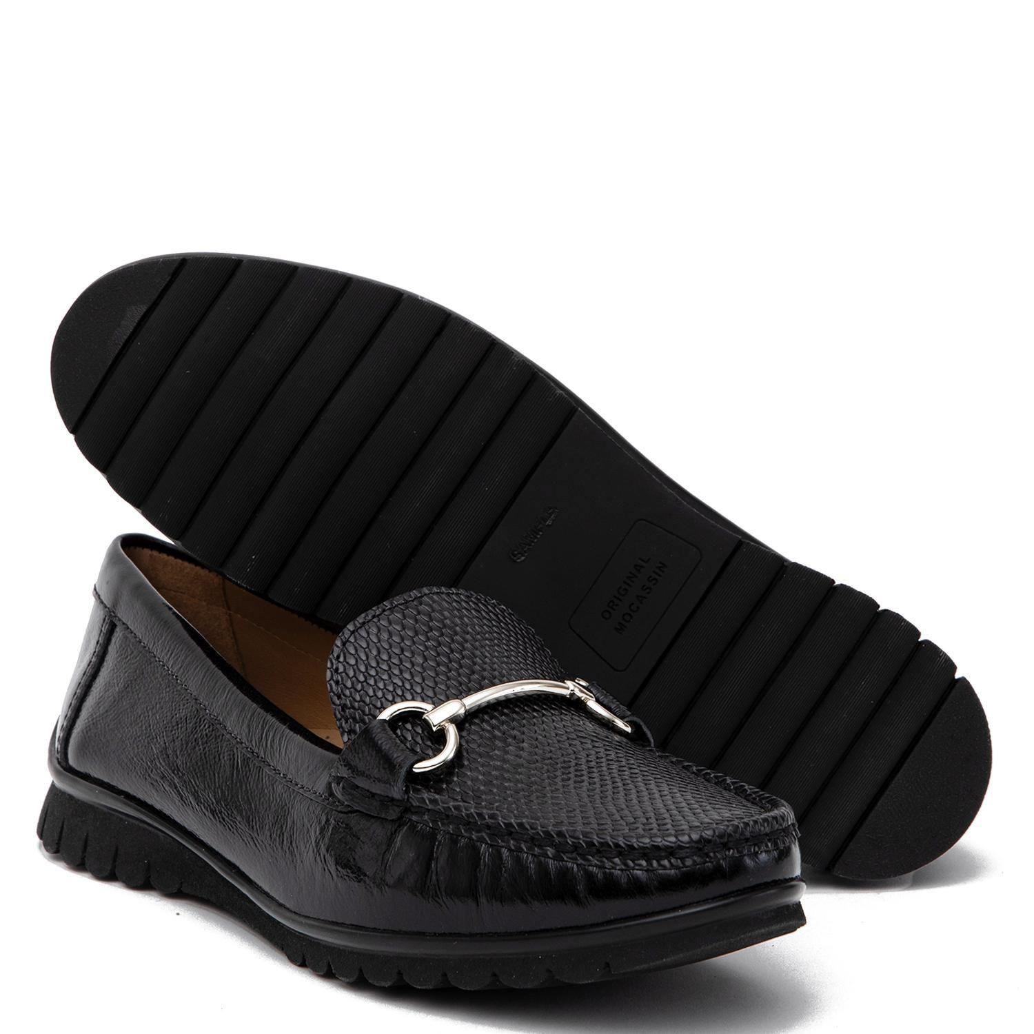 Mocasin de cuero mujer Gacel negro Trini 0661037-3