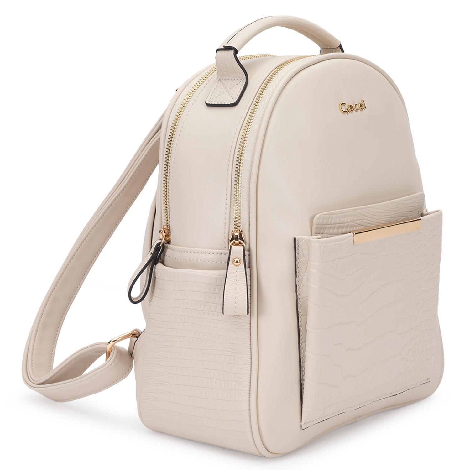 Mochila mujer Gacel off white pequeña-2