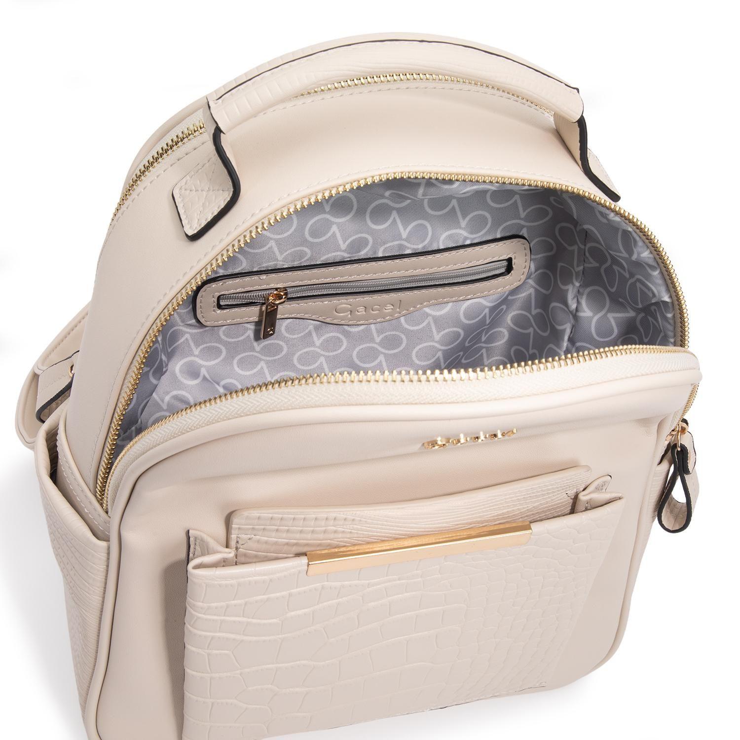 Mochila mujer Gacel off white pequeña-4