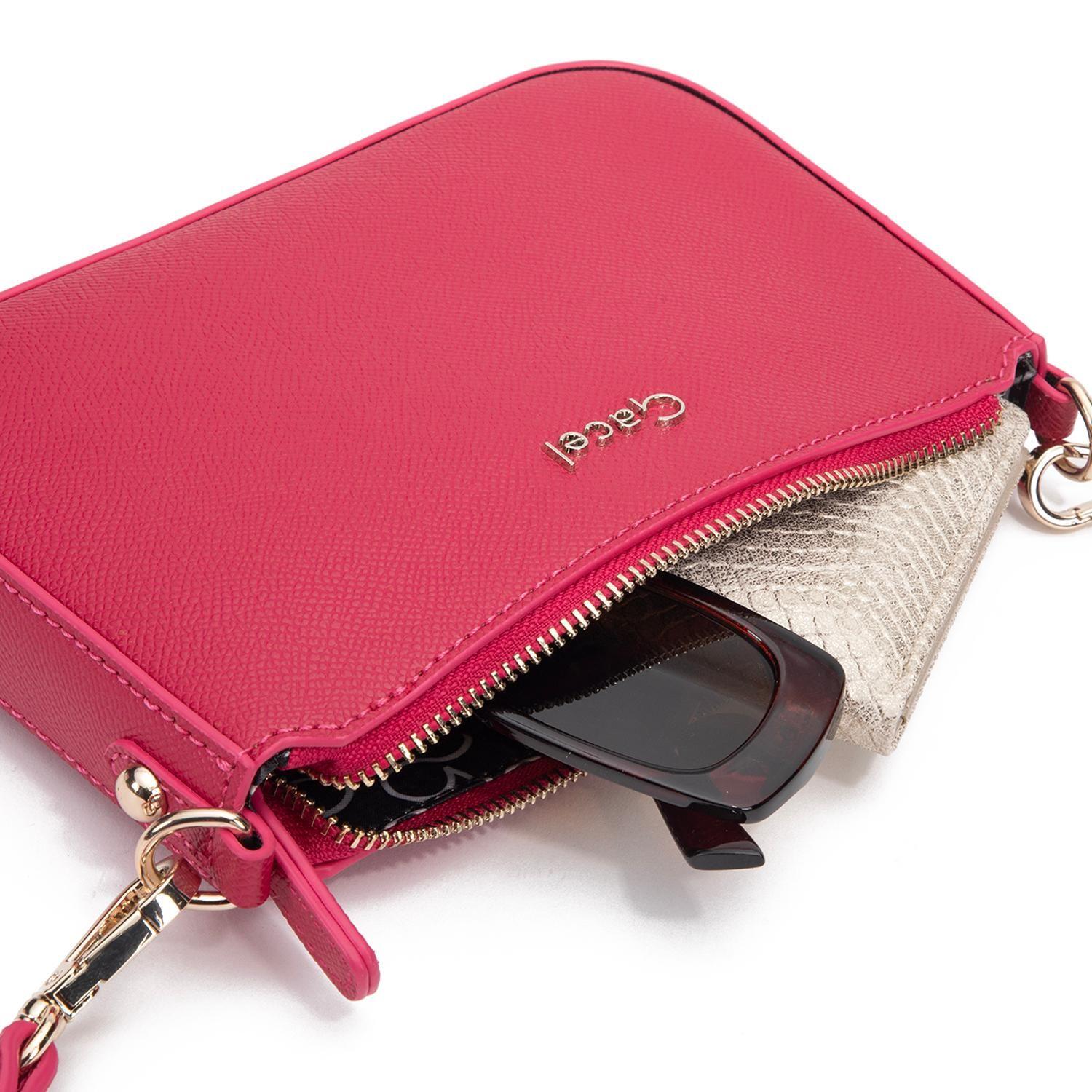 Cartera mujer Gacel fucsia bandolera pequeña-7