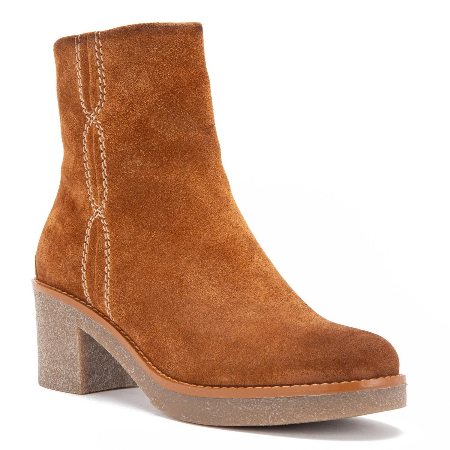 Botin de cuero mujer Gacel tostado Meg-4