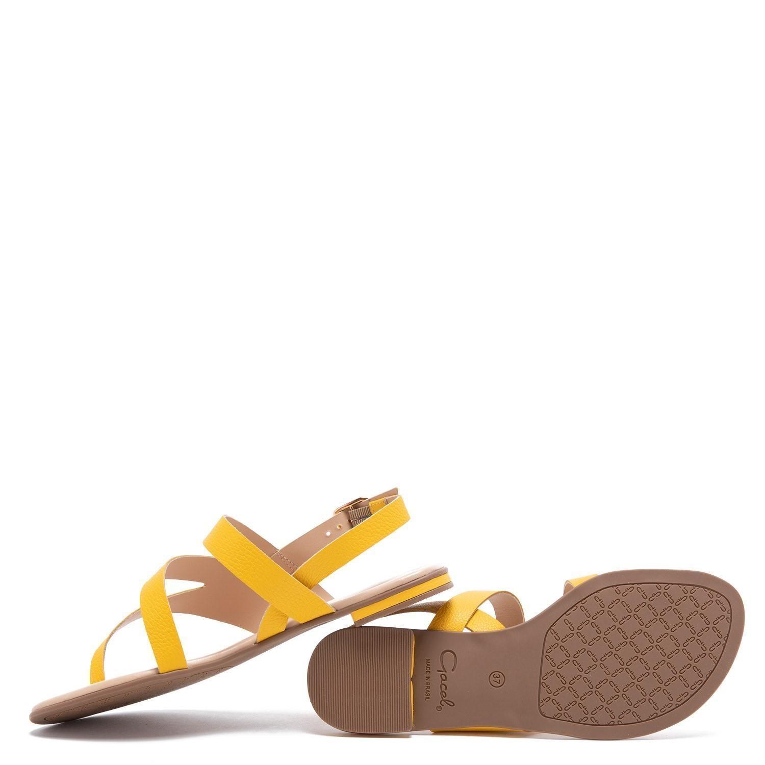 Sandalia de cuero mujer Gacel Amarillo Sandy 0659099-2