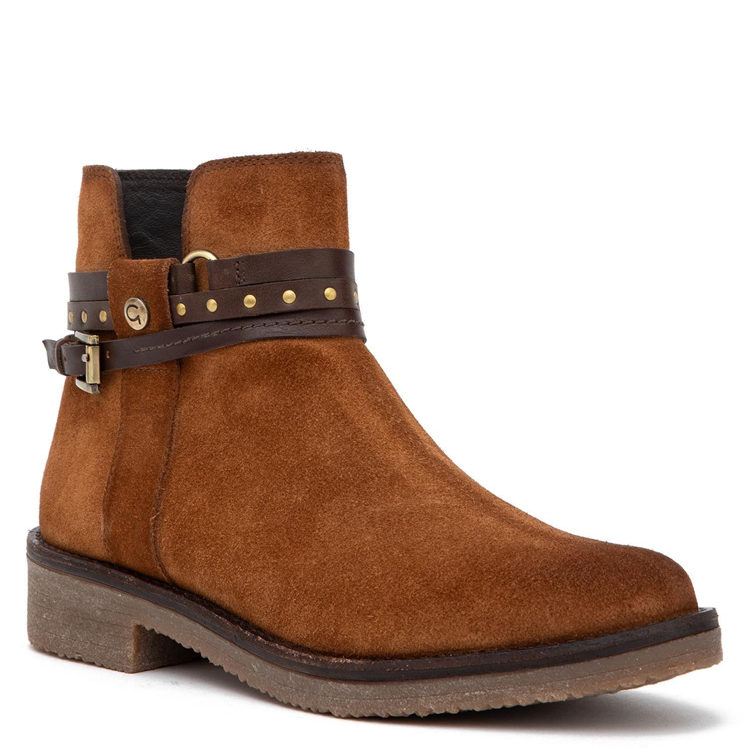 Botin de cuero mujer Gacel tostado Nora-2