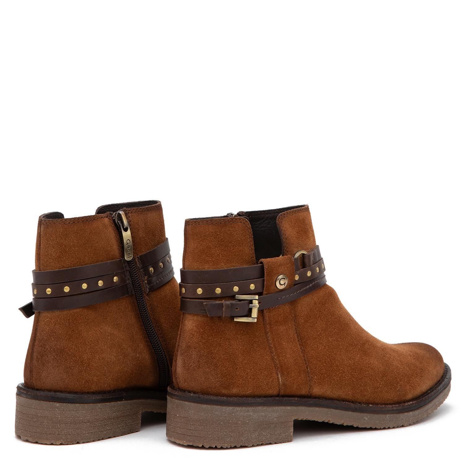 Botin de cuero mujer Gacel tostado Nora-4