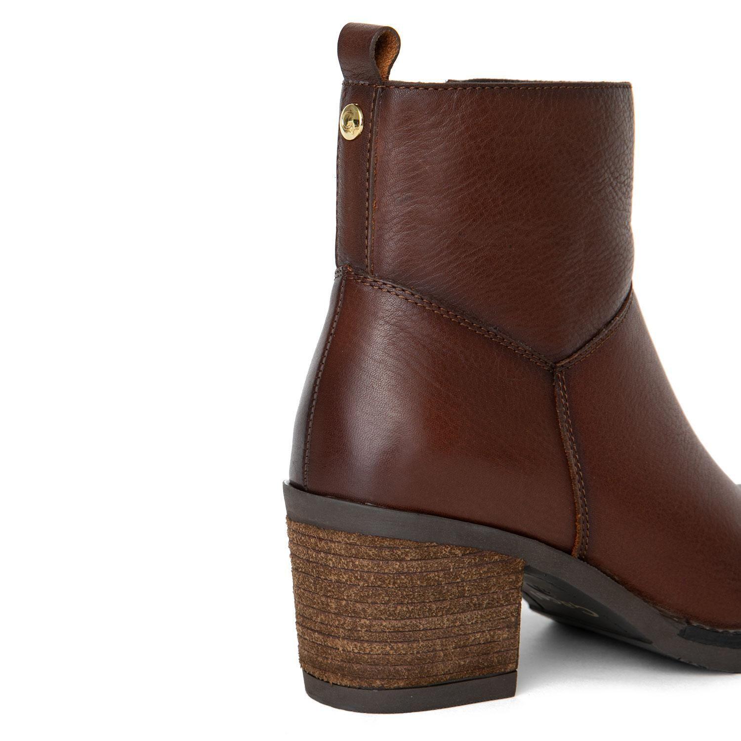 Botin de cuero mujer Gacel chocolate Piera-3