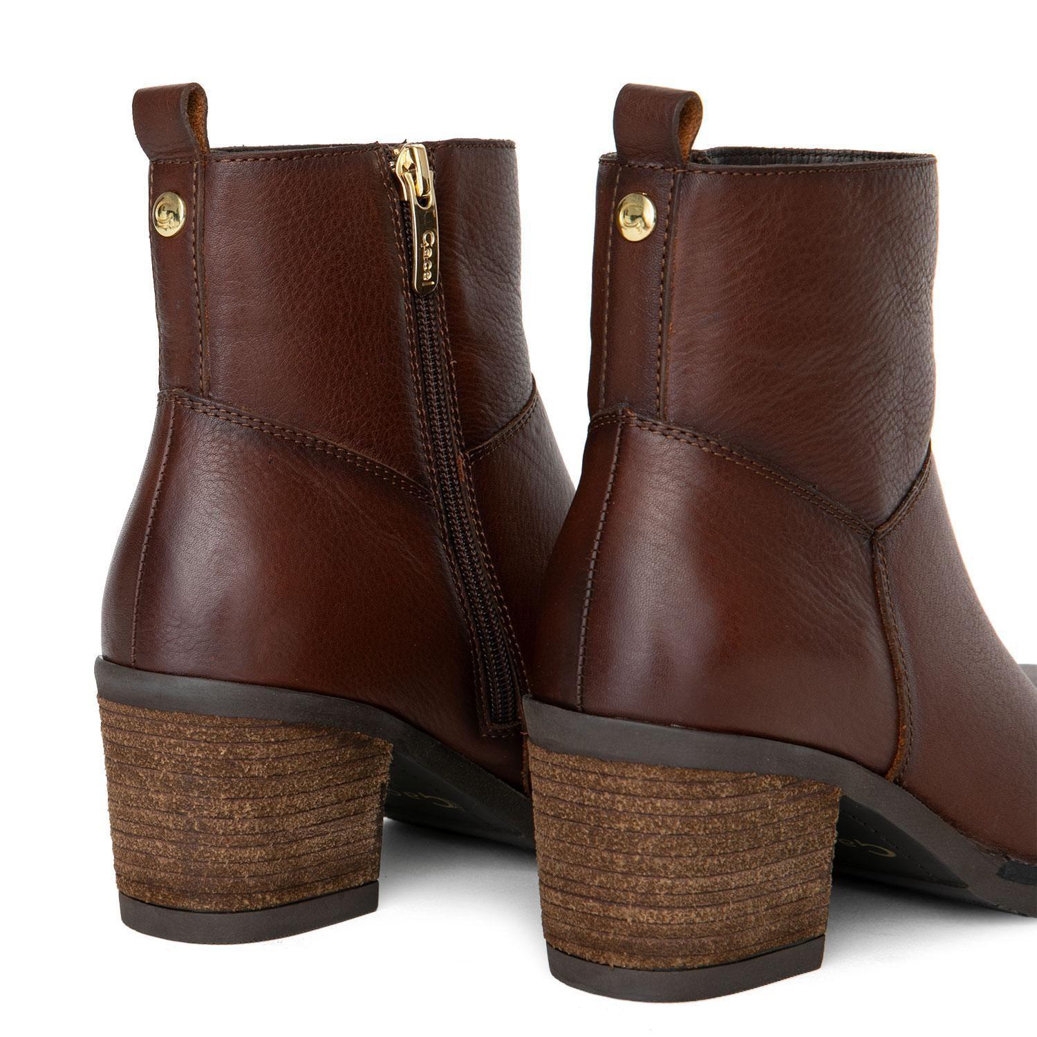 Botin de cuero mujer Gacel chocolate Piera-4