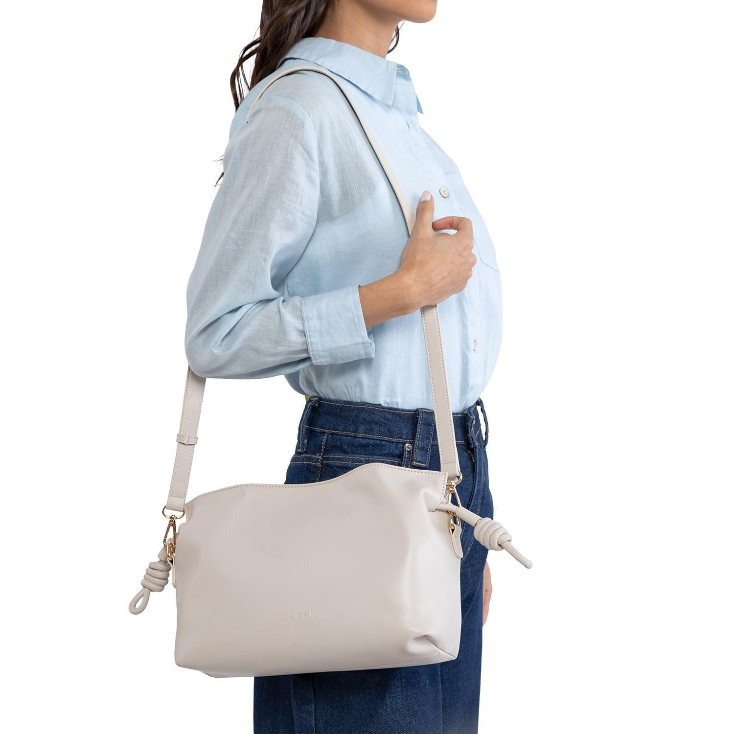 Cartera mujer Gacel off white bandolera grande-1