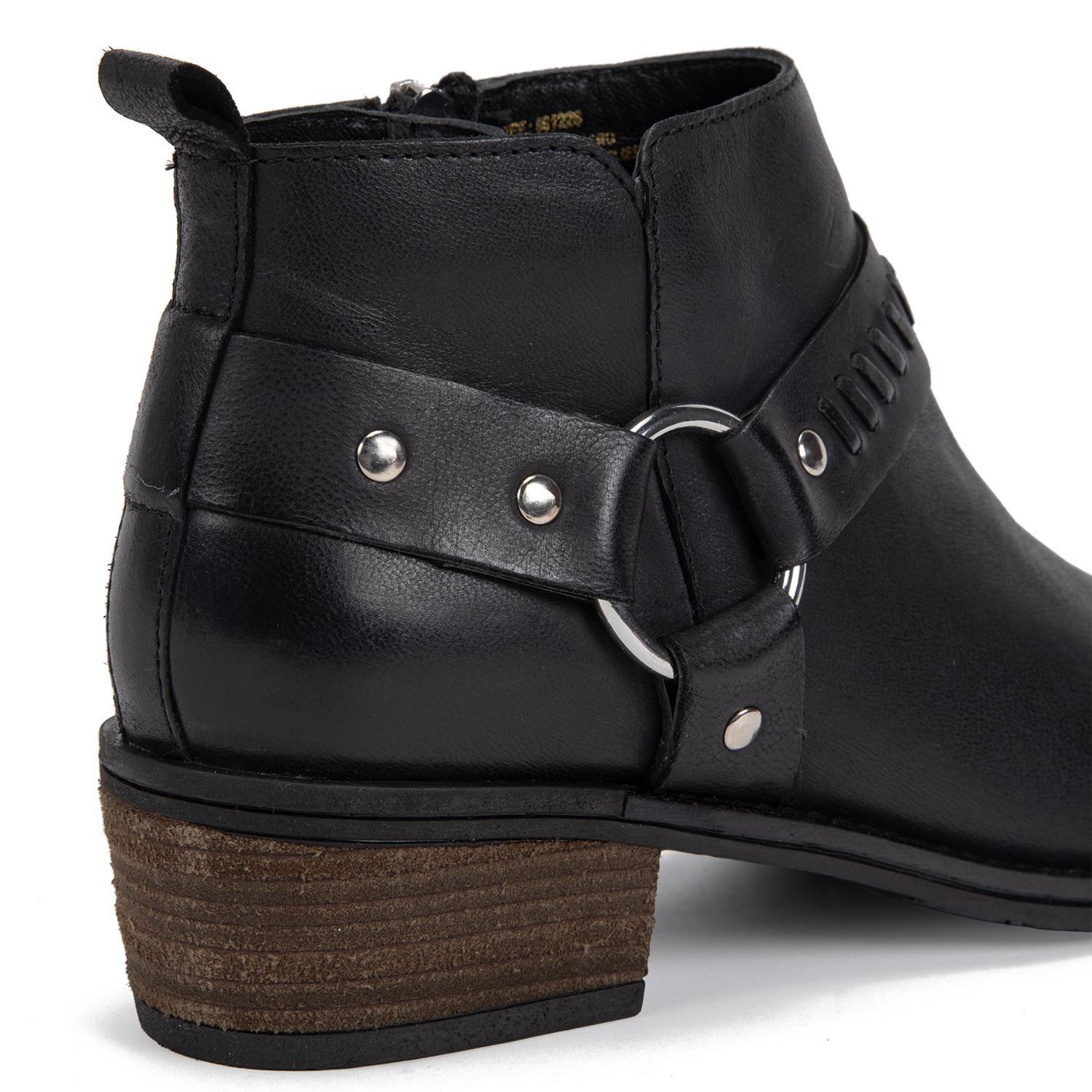 Bootie de cuero mujer Gacel negro Gina 0661226-3