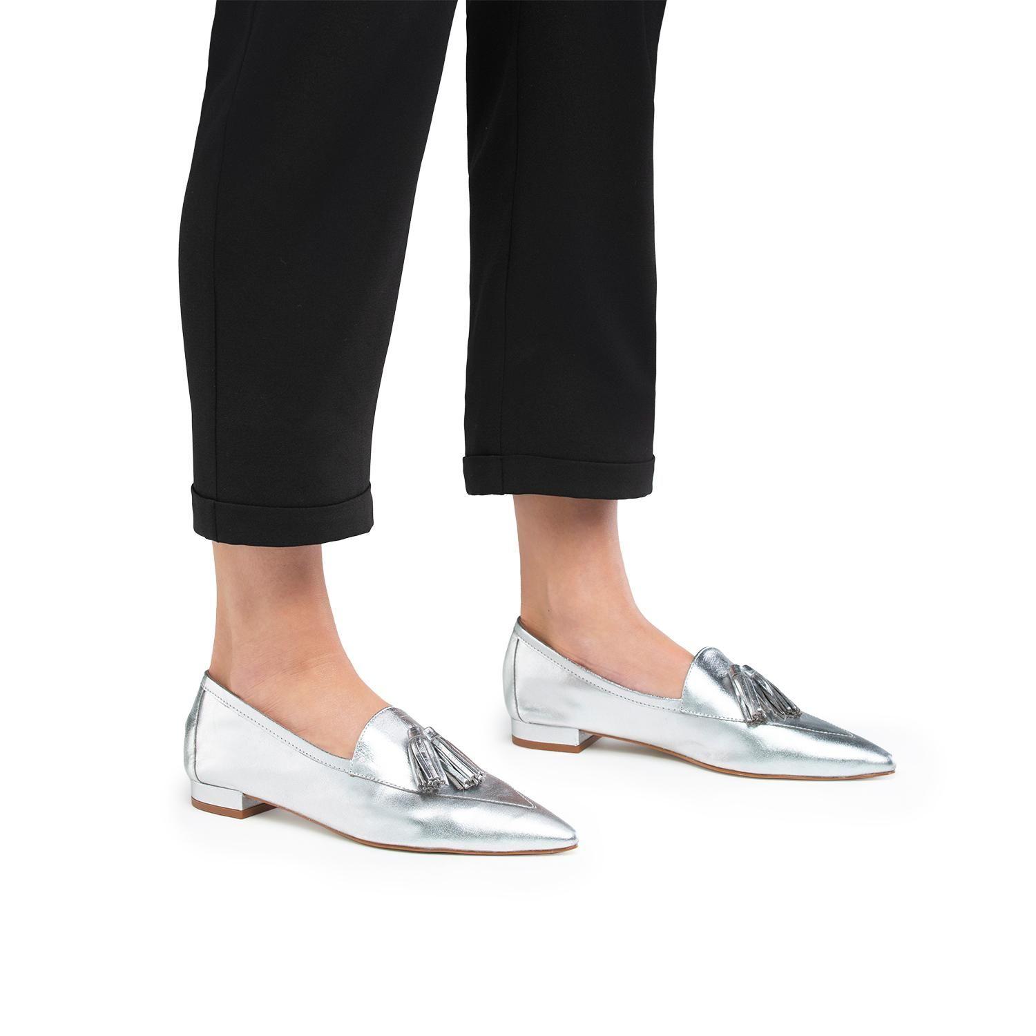 Zapato de cuero mujer Gacel Plateado Haimi 0660416-1