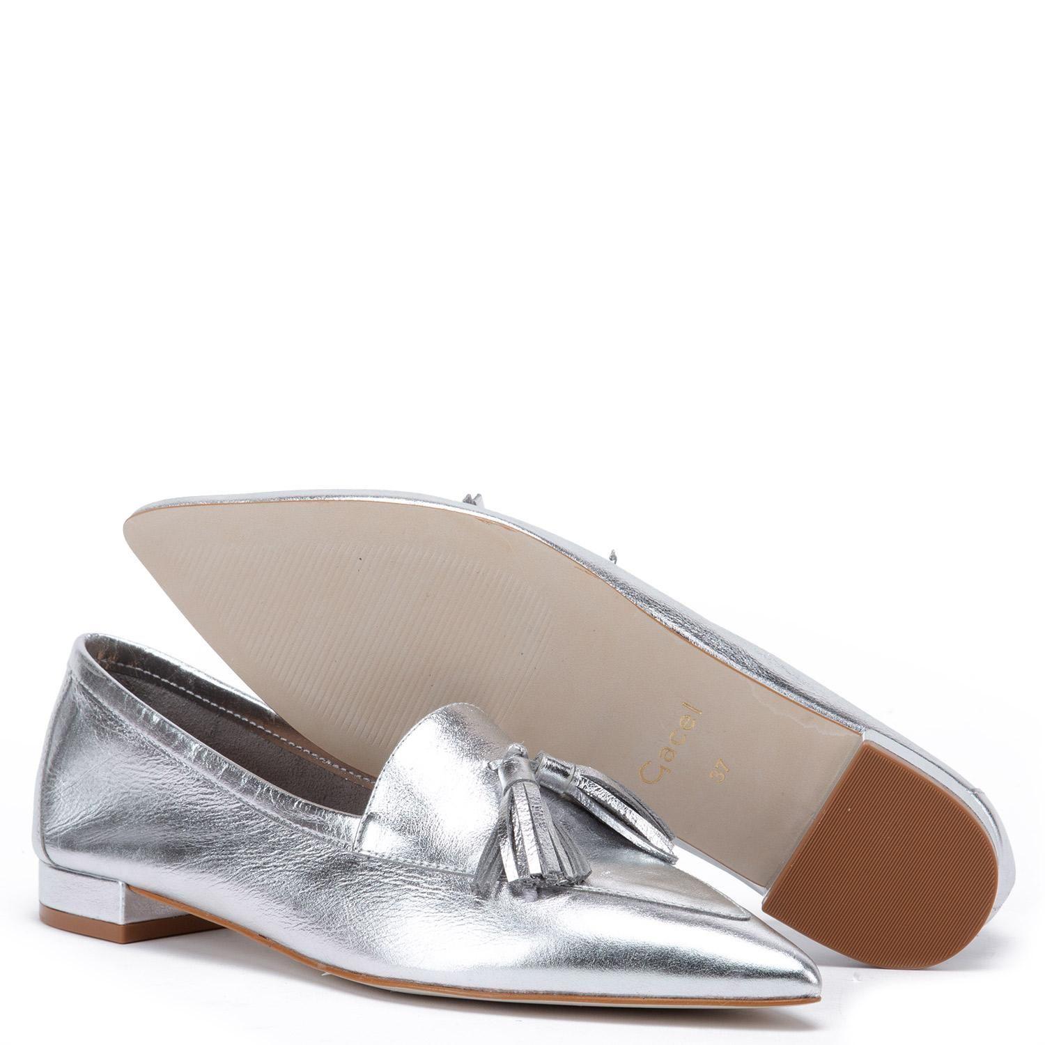 Zapato de cuero mujer Gacel Plateado Haimi 0660416-3