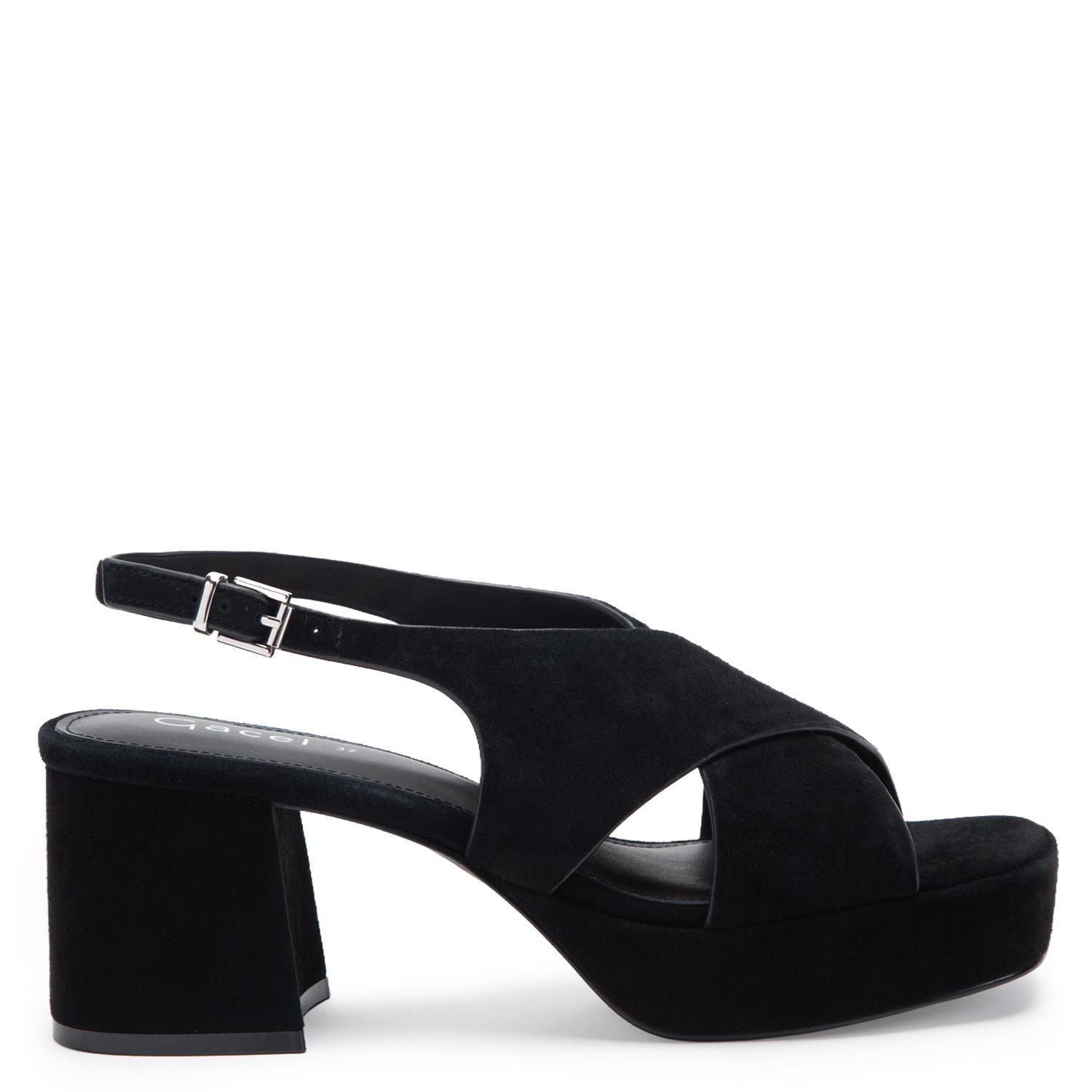 Sandalia de cuero mujer Gacel negro Valeska-0