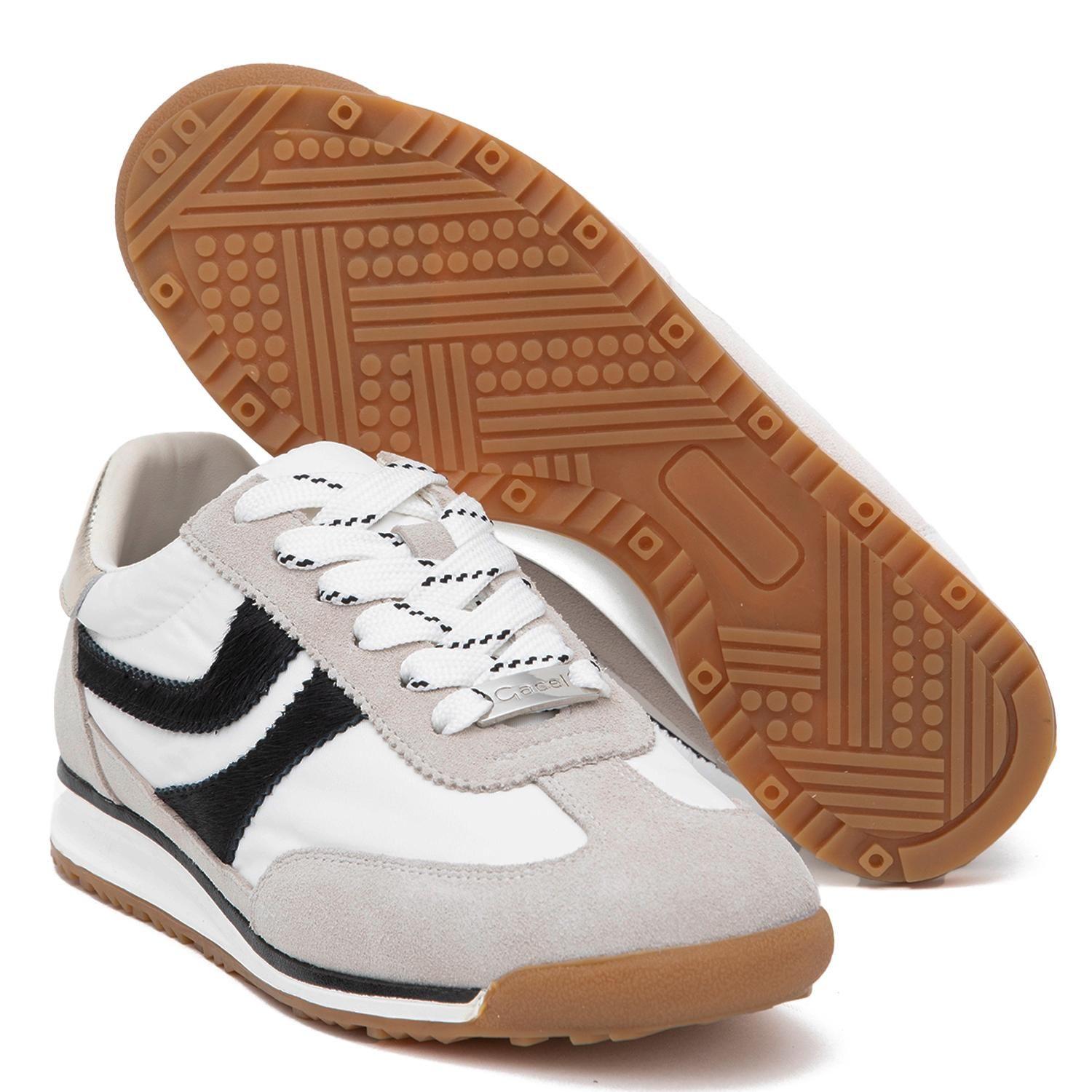 Zapatilla de cuero mujer Gacel blanco Inna-3