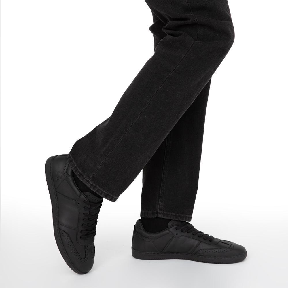 Zapatilla de cuero hombre Guante negro Keith-1
