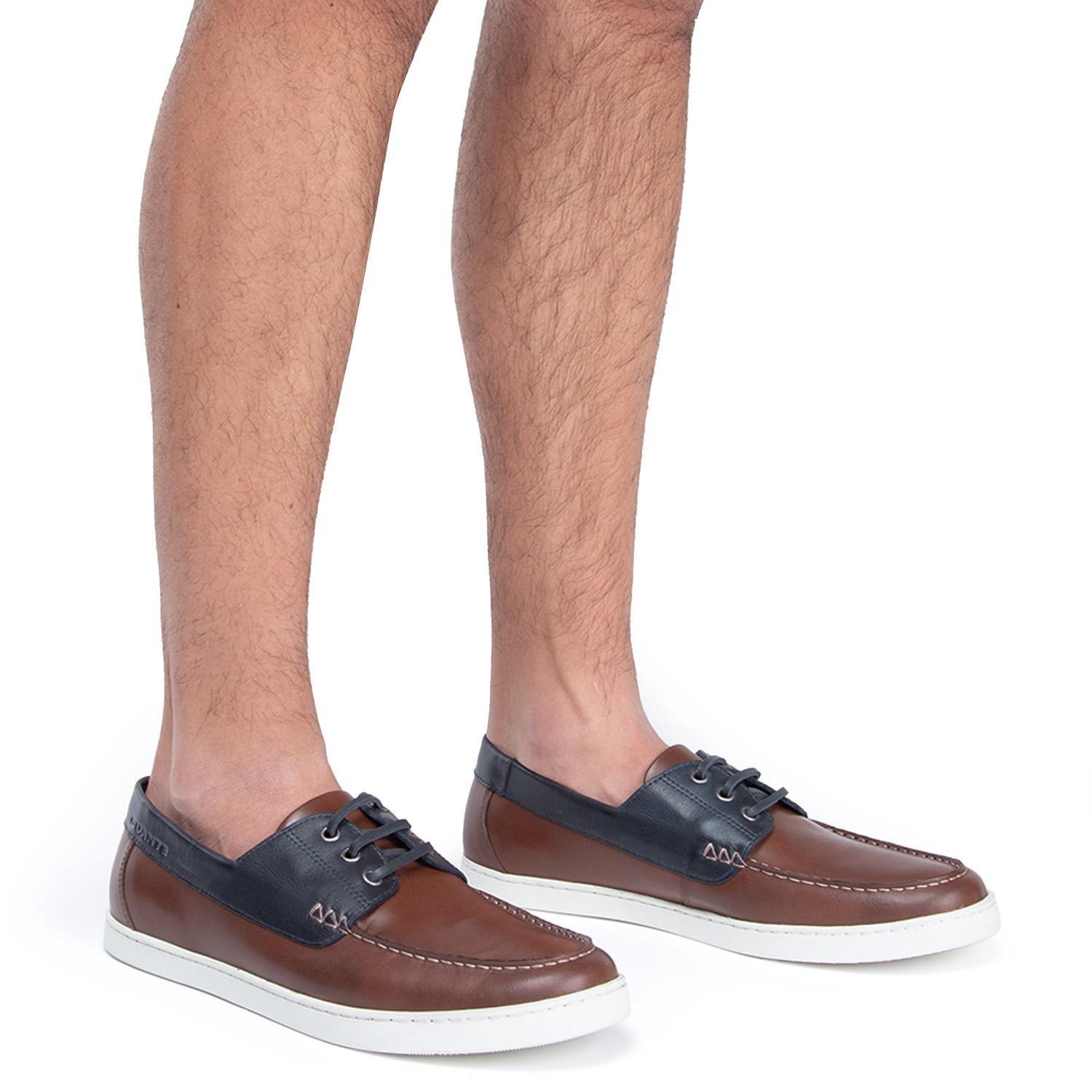 Mocasin de cuero hombre Guante chocolate Beachport-1