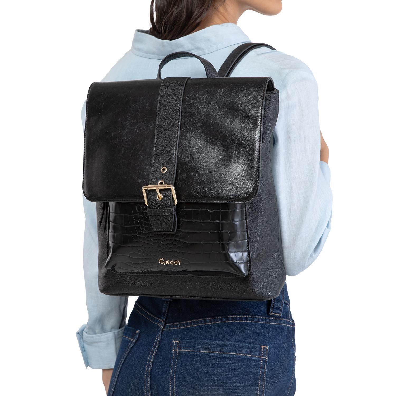 Mochila mujer Gacel negro pequeña-1