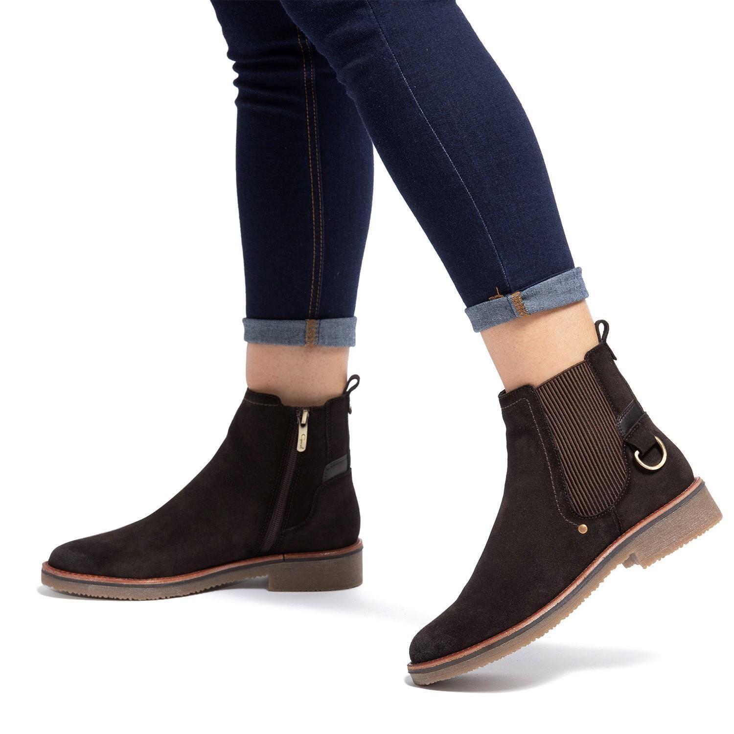 Botin de cuero mujer Gacel Chocolate Nora 0659417-1