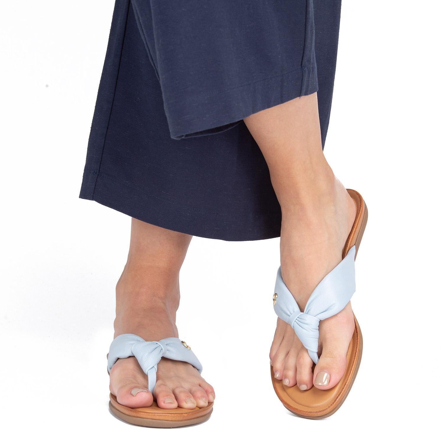 Sandalia de cuero mujer Gacel Celeste fi 0660512-1