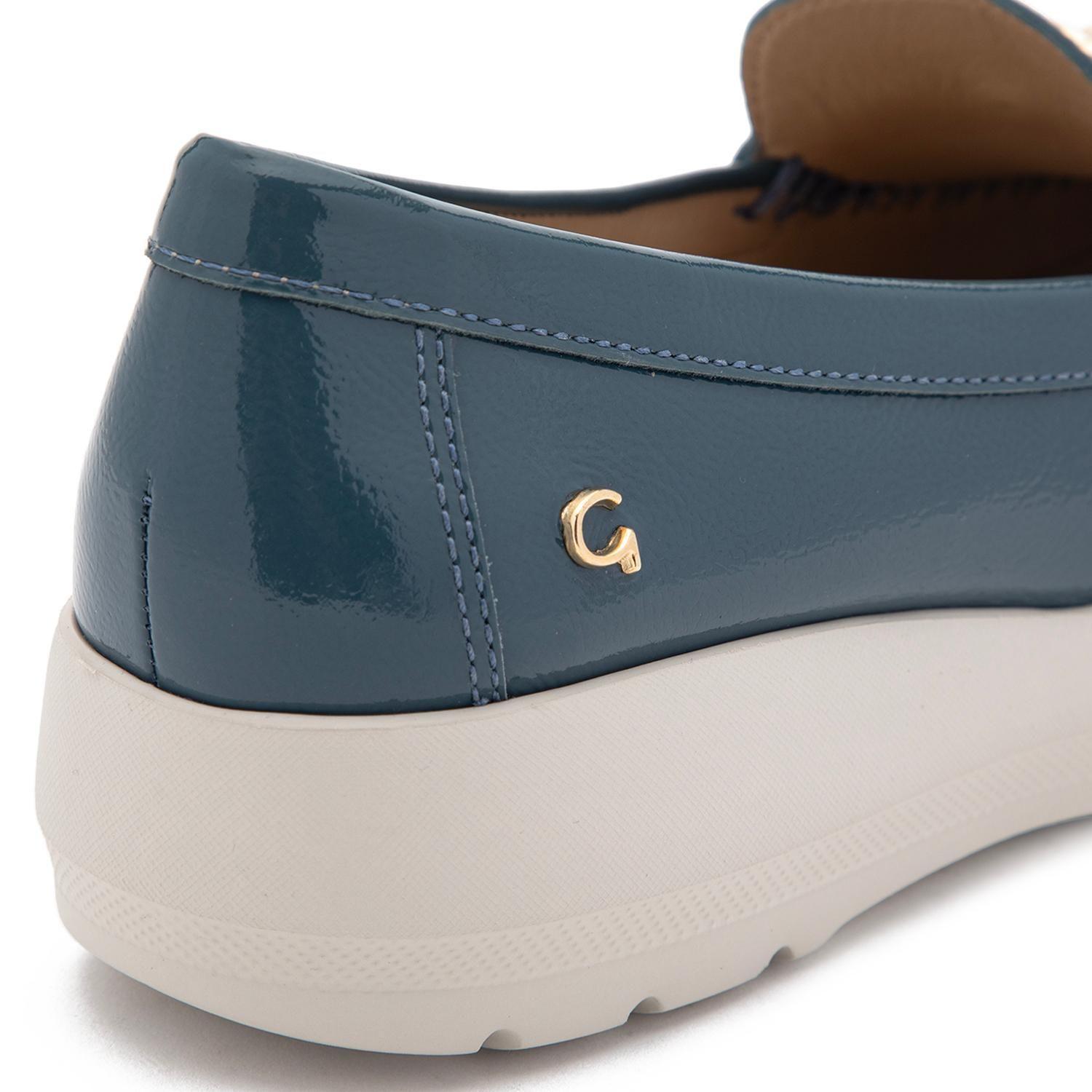 Mocasin de cuero mujer Gacel azul Locanda-6