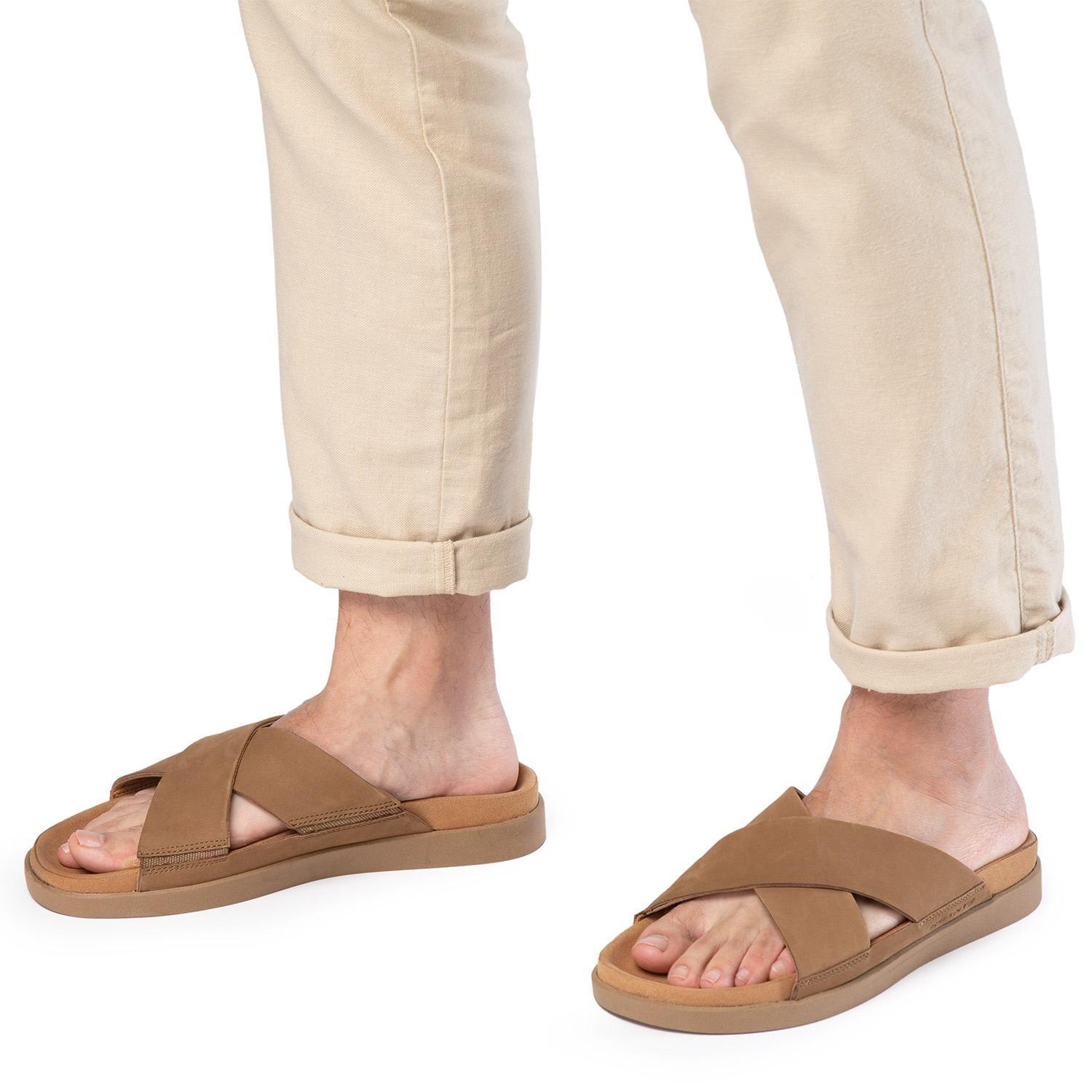 Sandalia de cuero hombre Guante Camel Berna-1