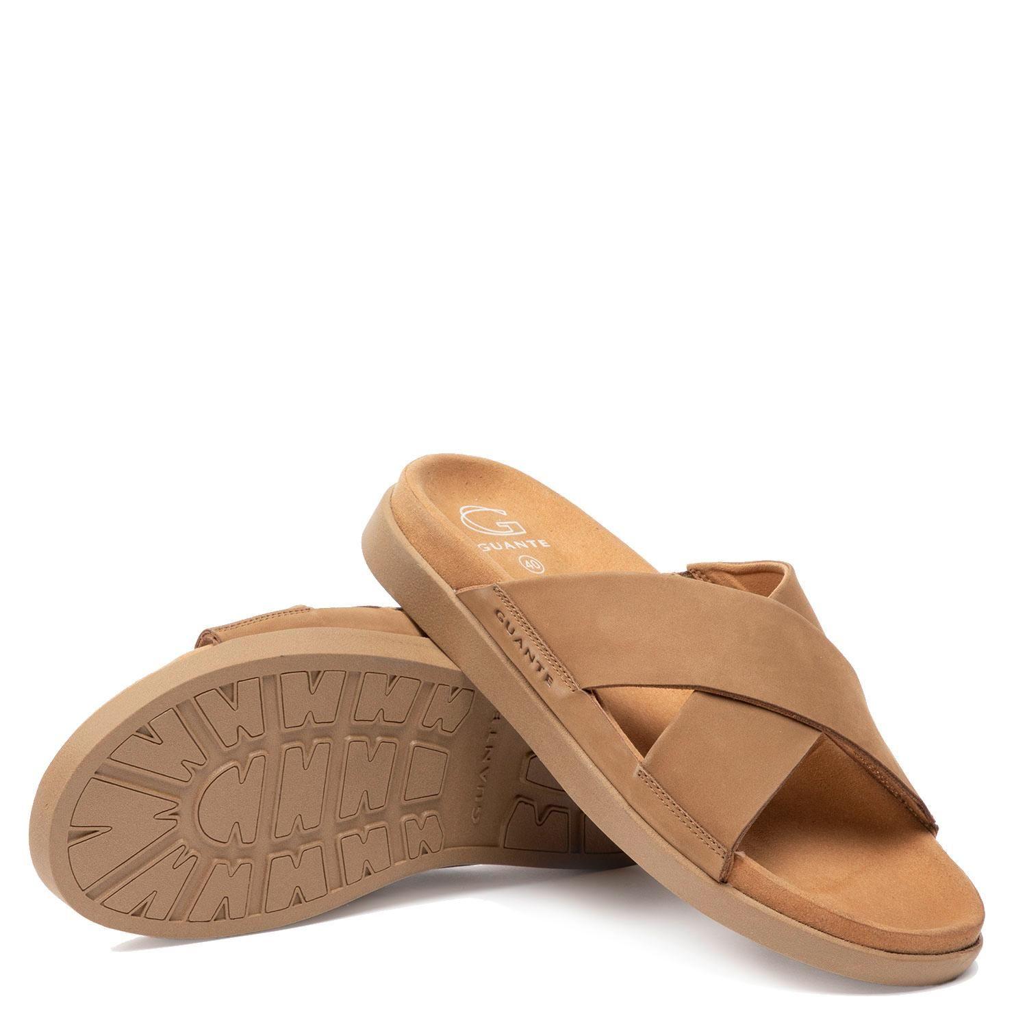Sandalia de cuero hombre Guante Camel Berna-3