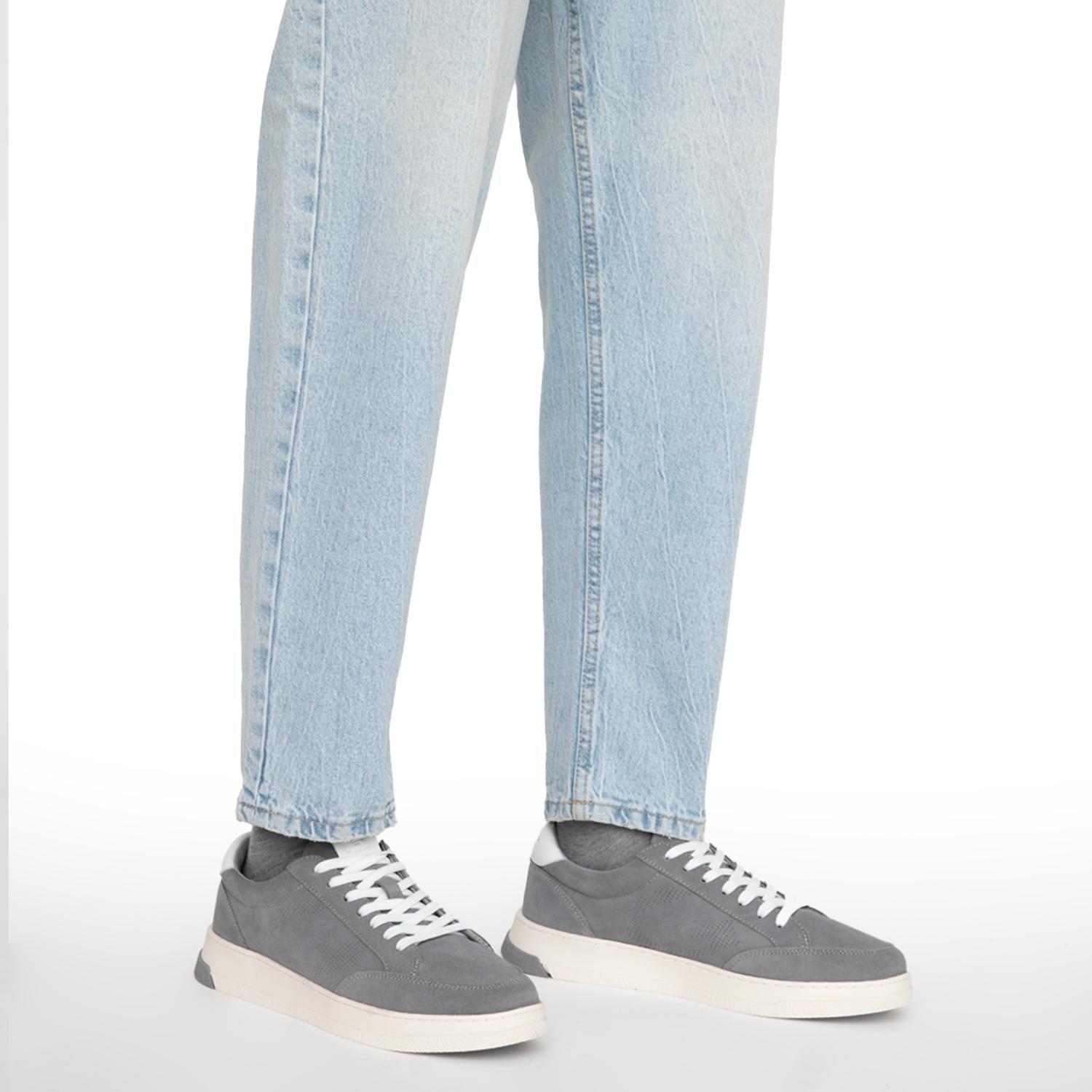 Zapatilla de cuero hombre Guante gris Oslo-1