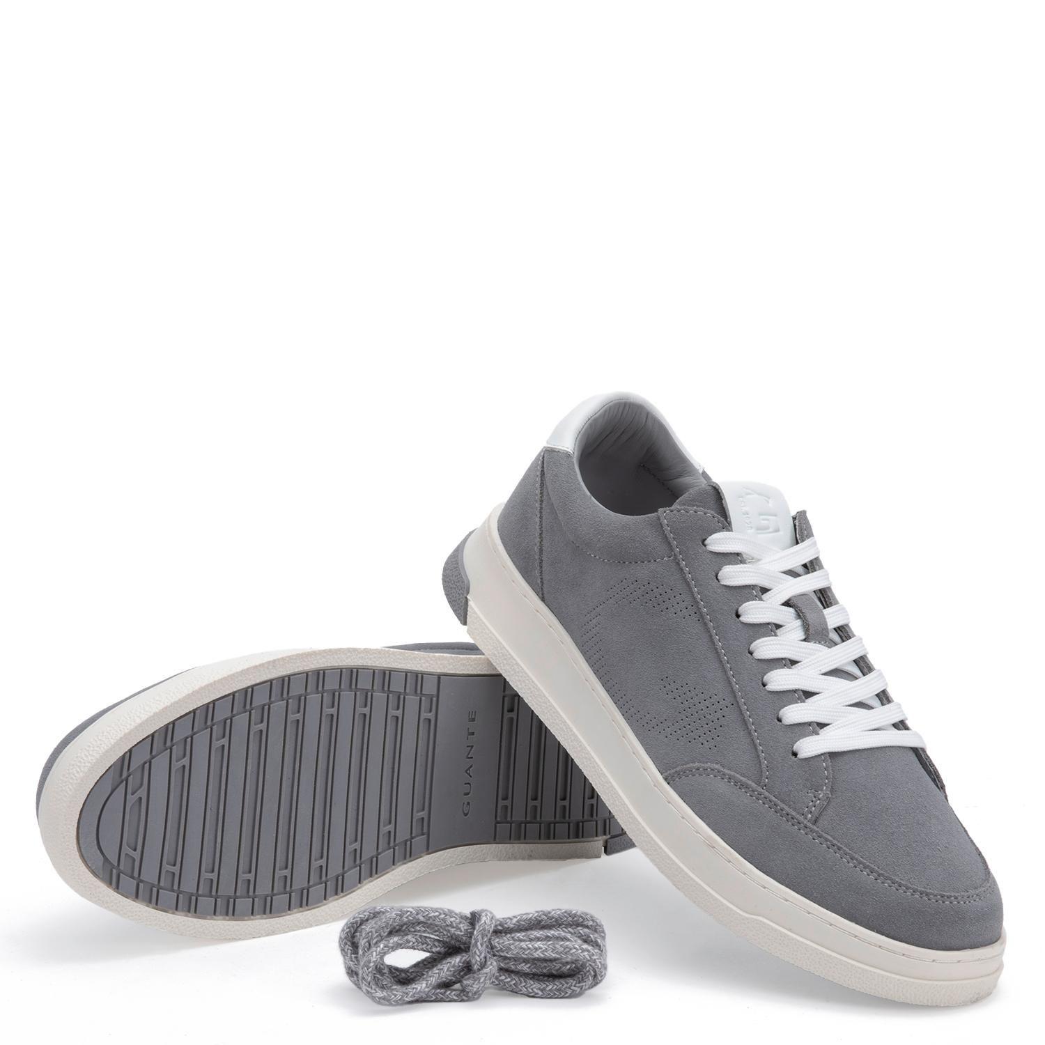 Zapatilla de cuero hombre Guante gris Oslo-3