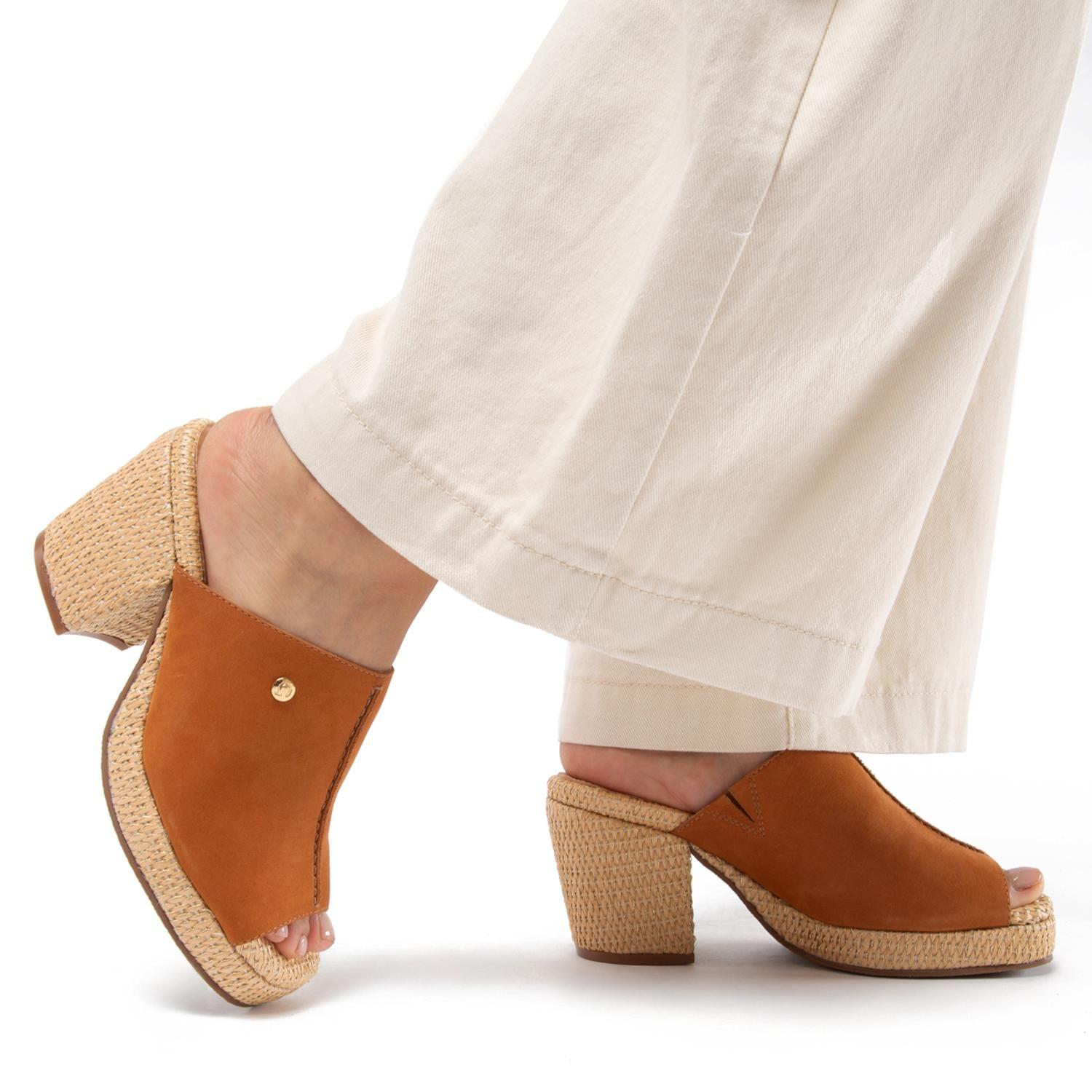 Sandalia de cuero mujer Gacel camel Nikki 0660525-1