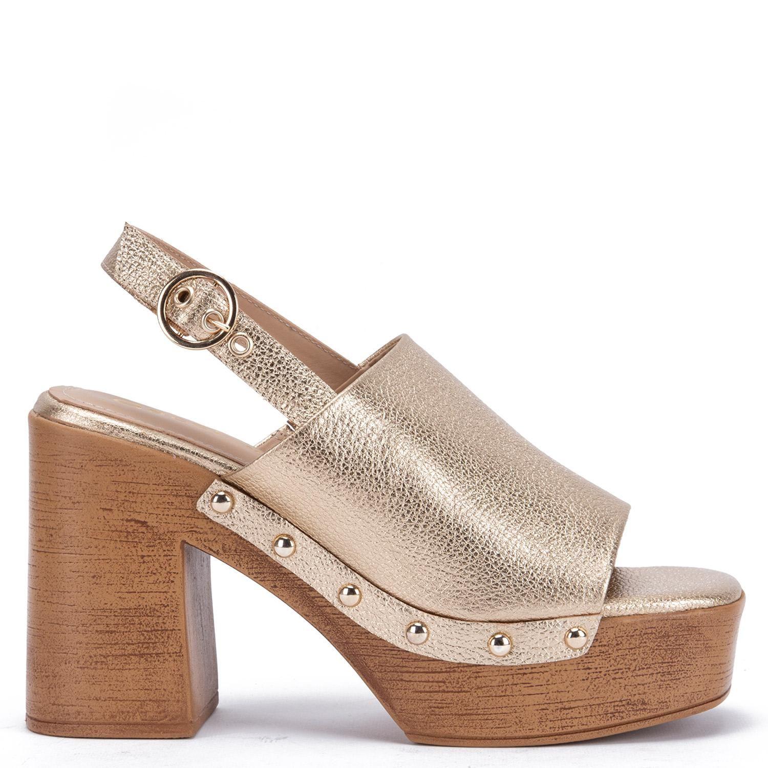 Sandalia de cuero mujer Gacel dorado Flo-0