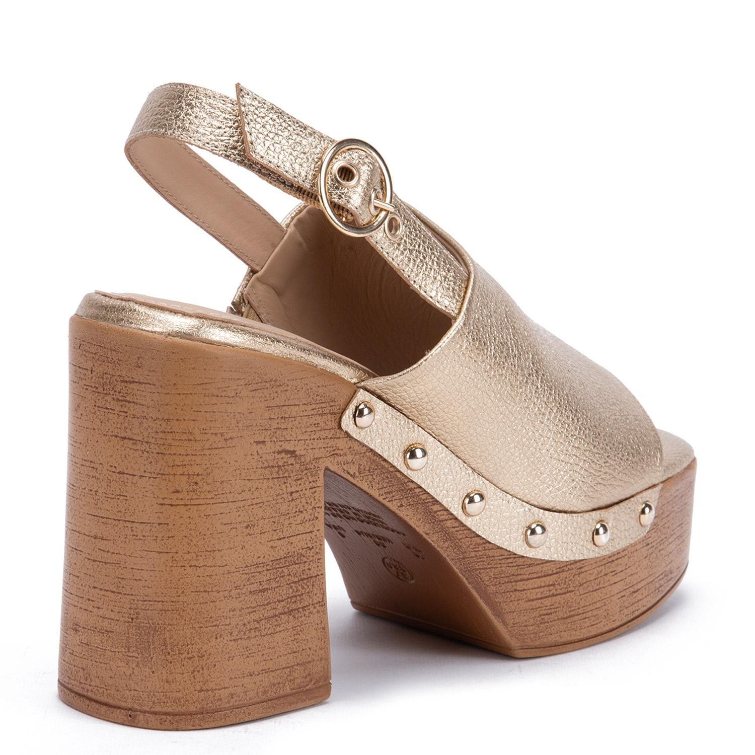 Sandalia de cuero mujer Gacel dorado Flo-4