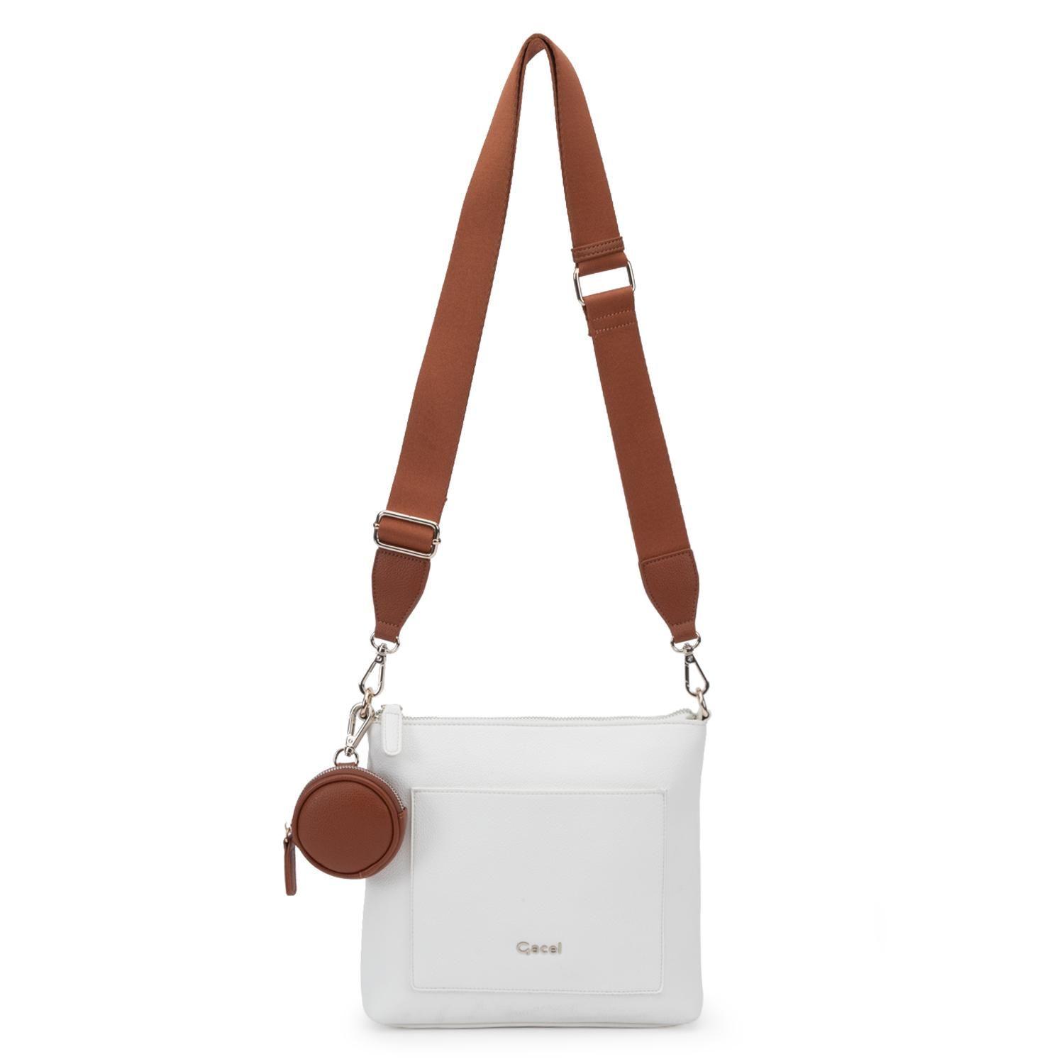 Cartera mujer Gacel blanco bandolera grande-0