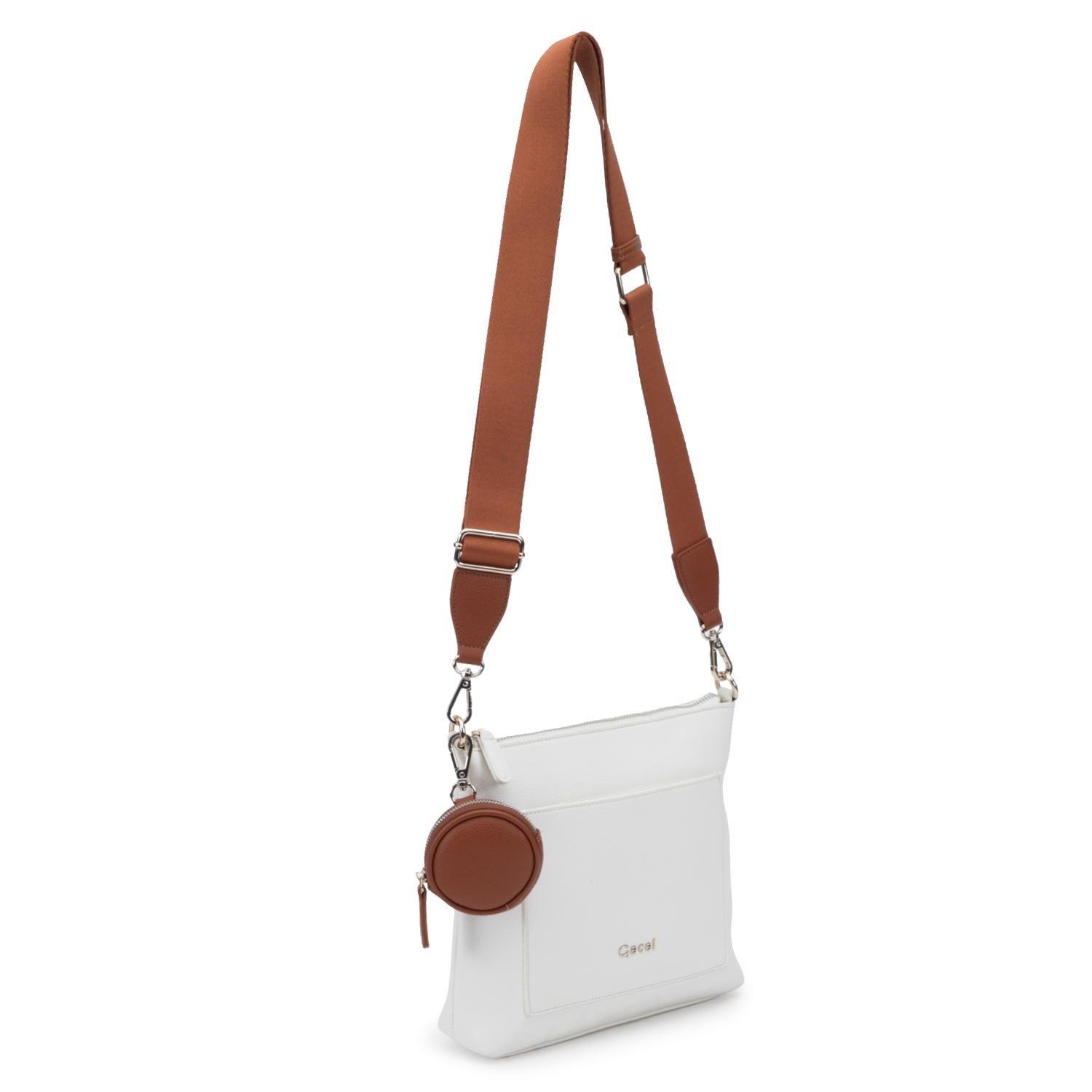 Cartera mujer Gacel blanco bandolera grande-2