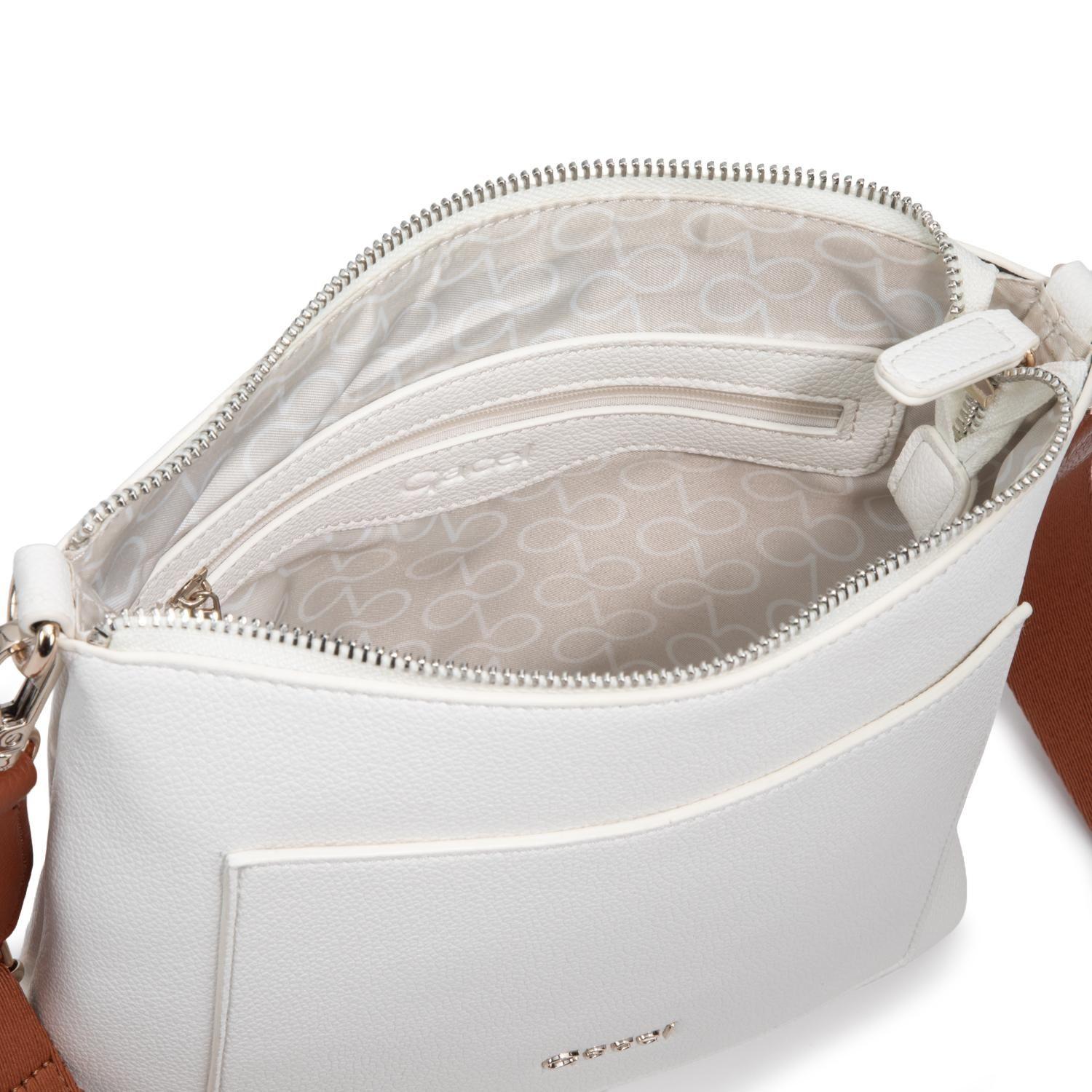 Cartera mujer Gacel blanco bandolera grande-4