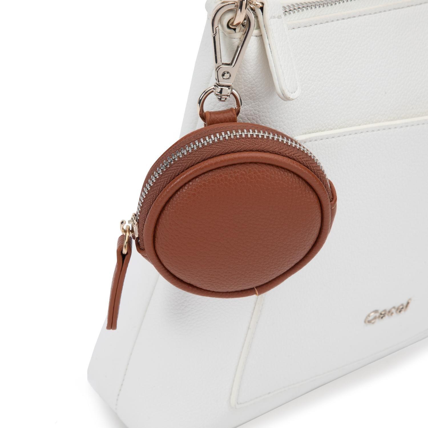 Cartera mujer Gacel blanco bandolera grande-5