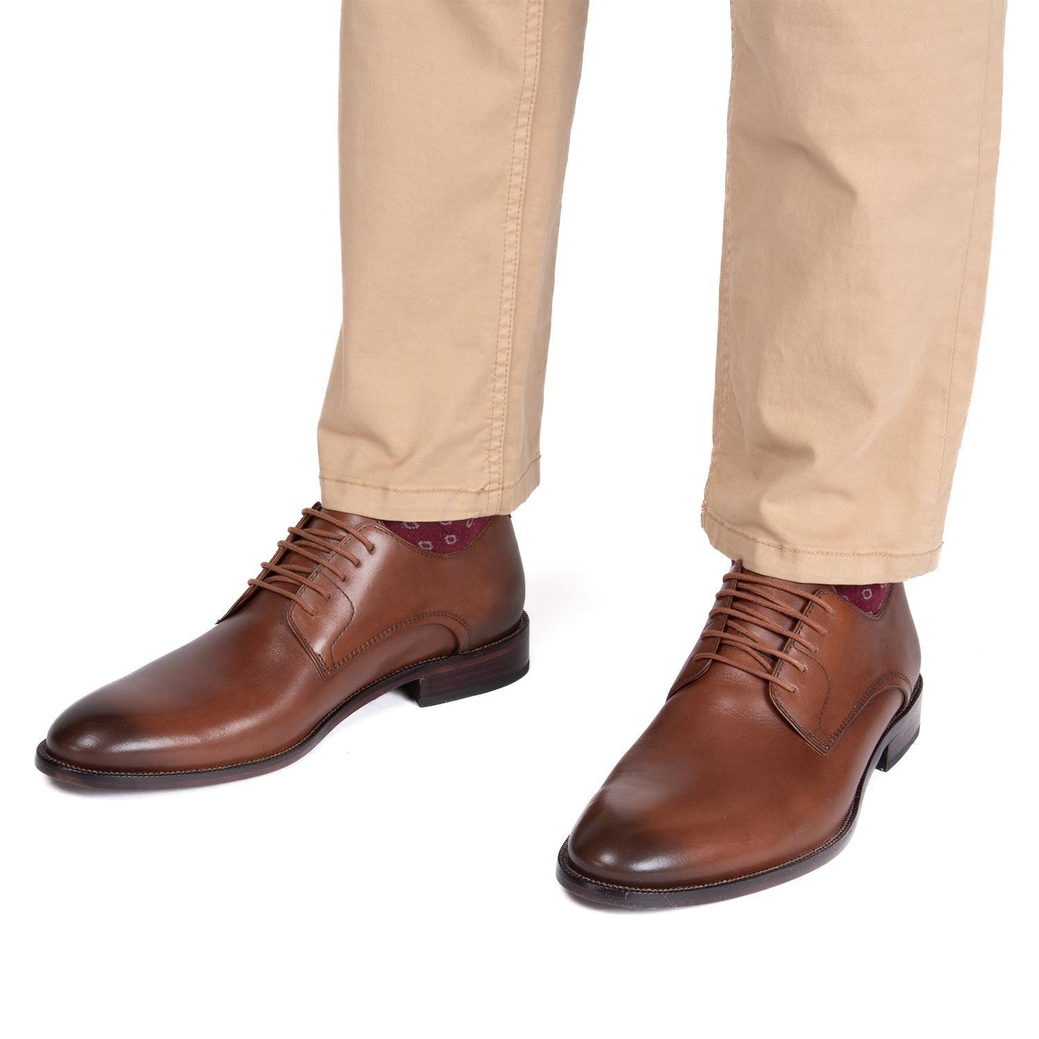 Zapato de cuero hombre Guante marron Suela 0035734-1