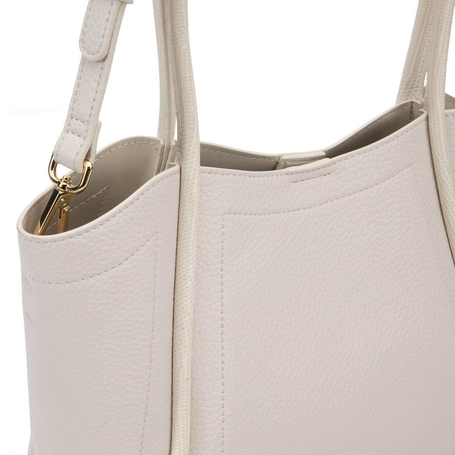 Cartera mujer Gacel off white dos asas mediana-6