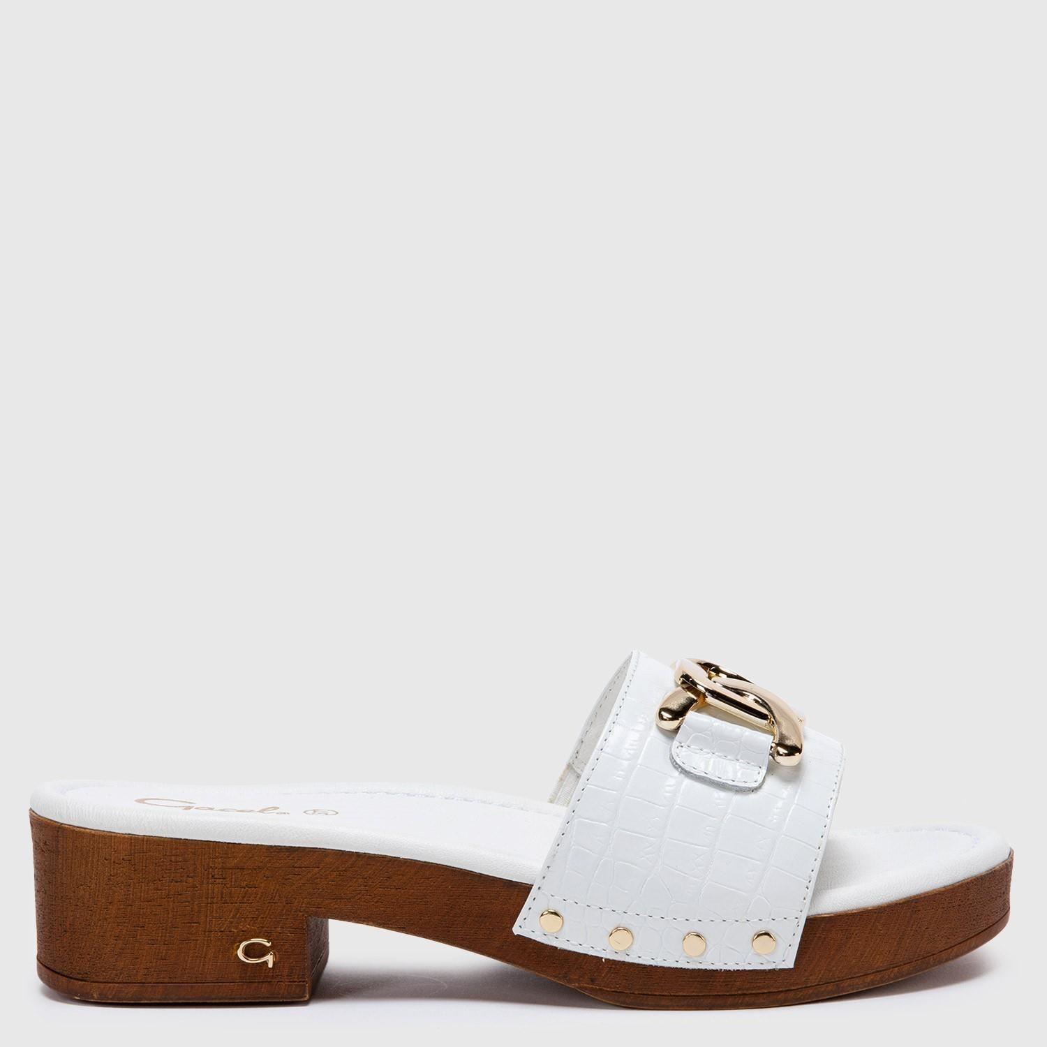 Sandalia de cuero mujer Gacel Blanco Riley 0659006-0