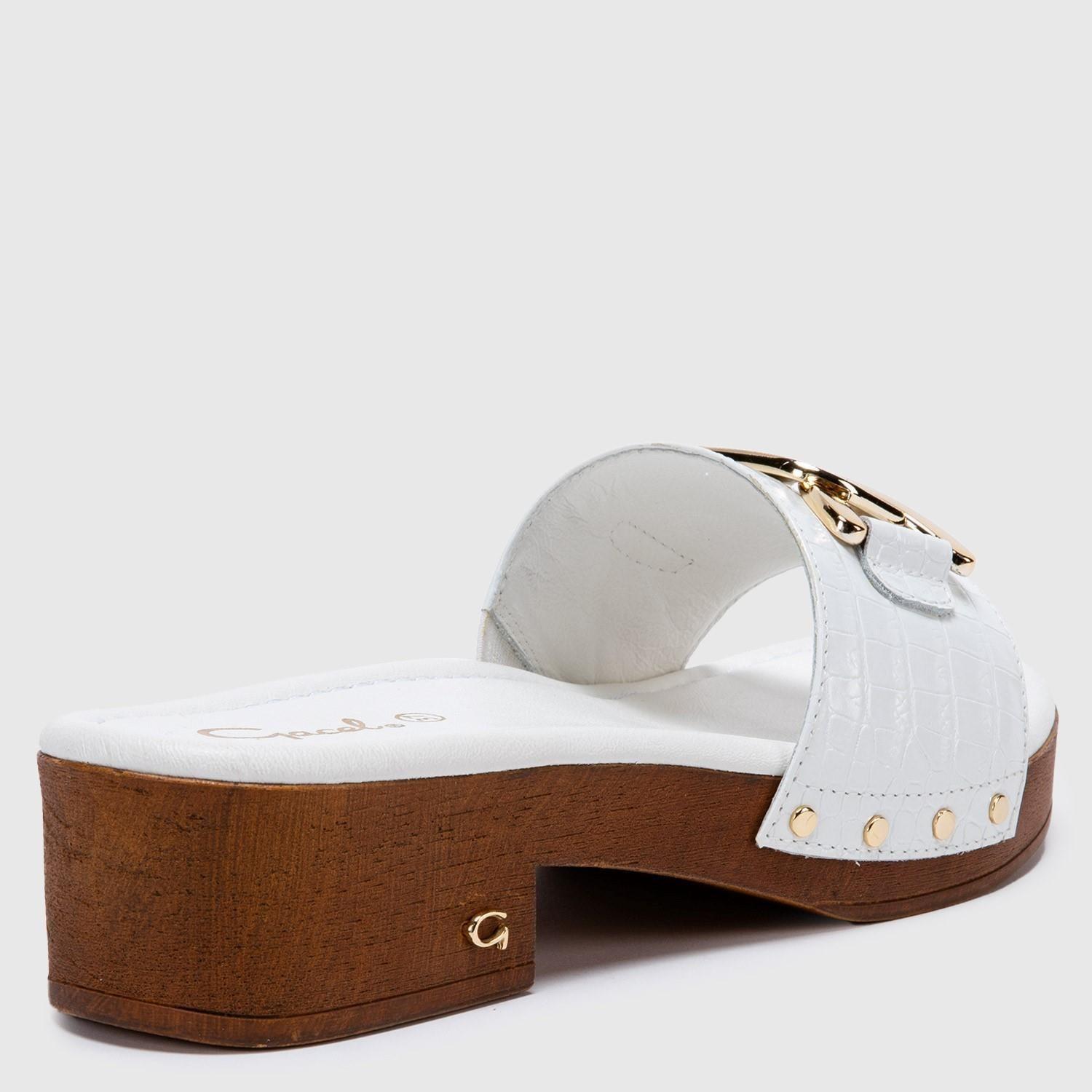Sandalia de cuero mujer Gacel Blanco Riley 0659006-3