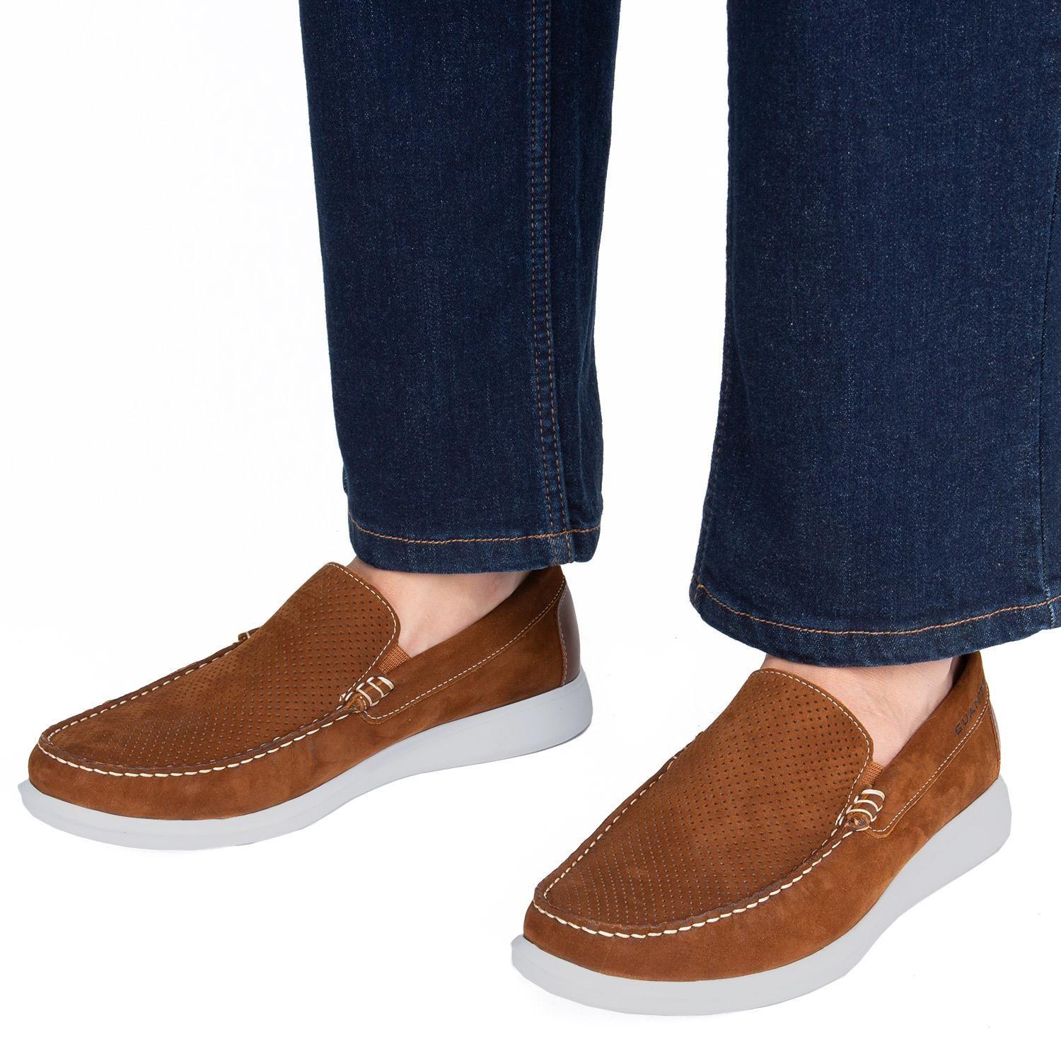 Mocasin de cuero hombre Guante tostado Cannes-1
