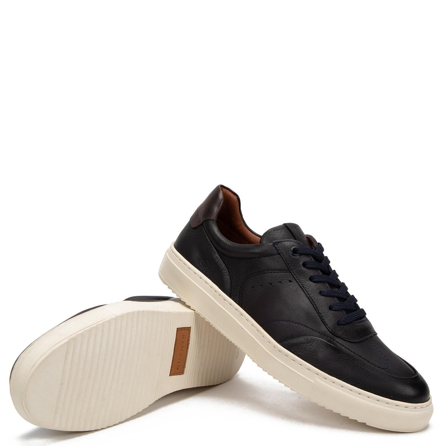 Zapatilla de cuero hombre Guante azul Florence-3