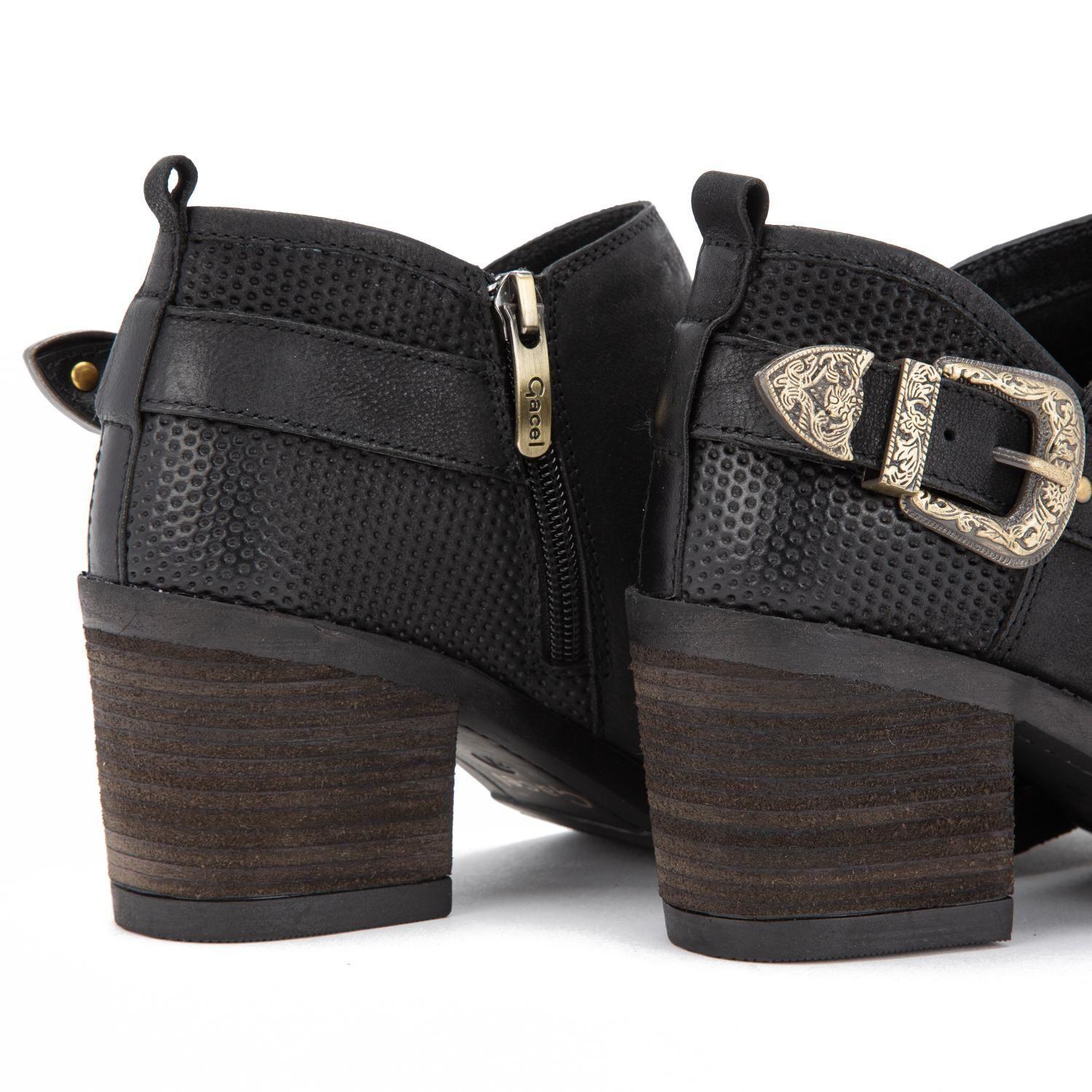 Bootie de cuero mujer Gacel Negro Piera 0660130-3
