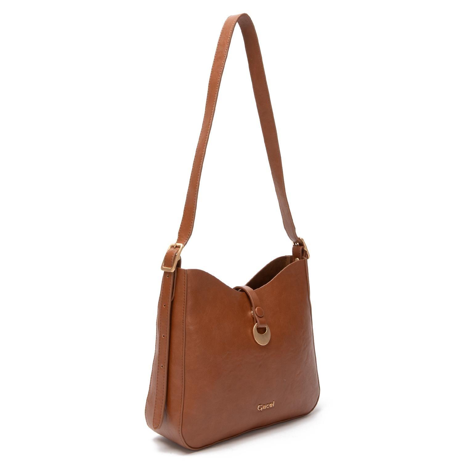 Cartera mujer Gacel tostado bandolera grande-2