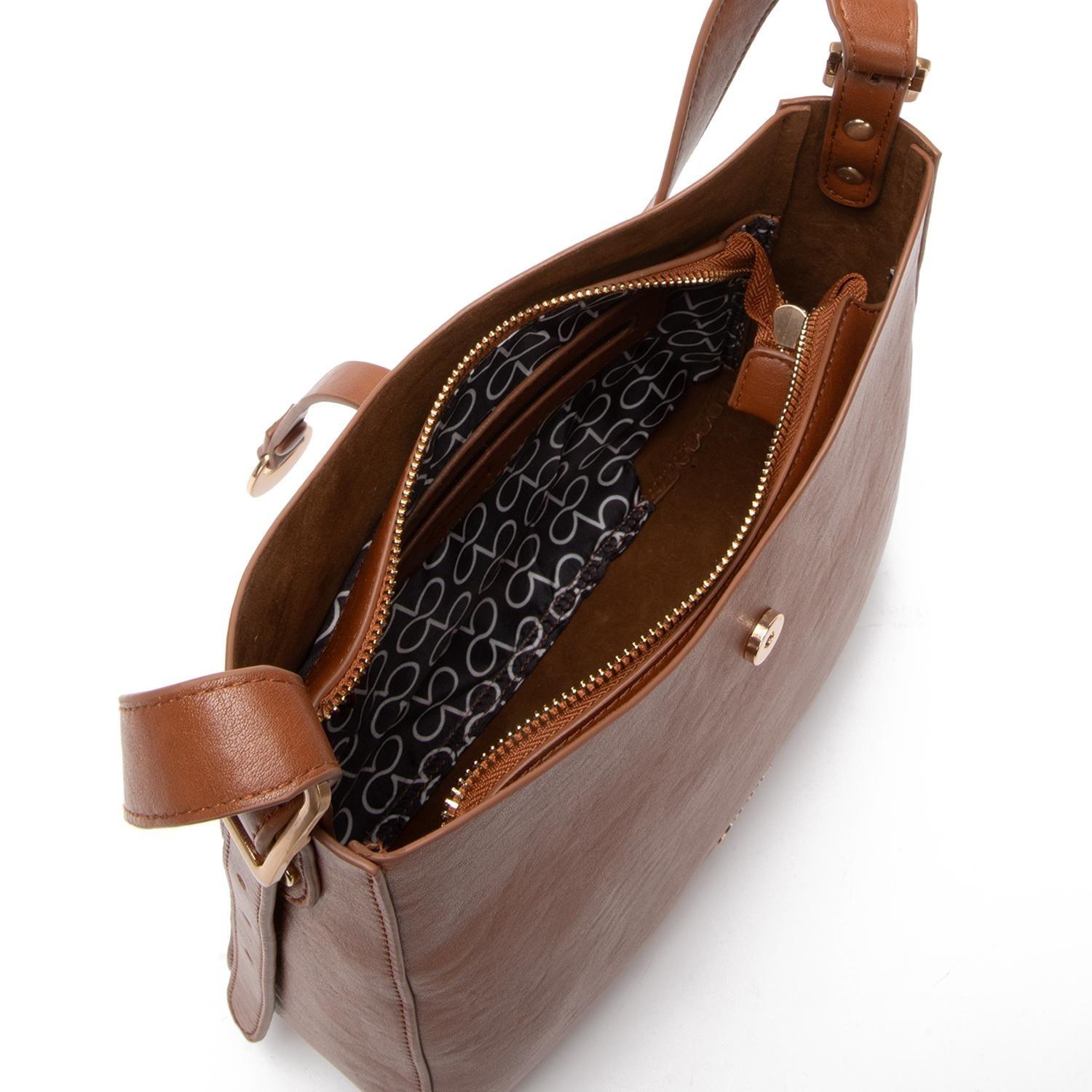 Cartera mujer Gacel tostado bandolera grande-5