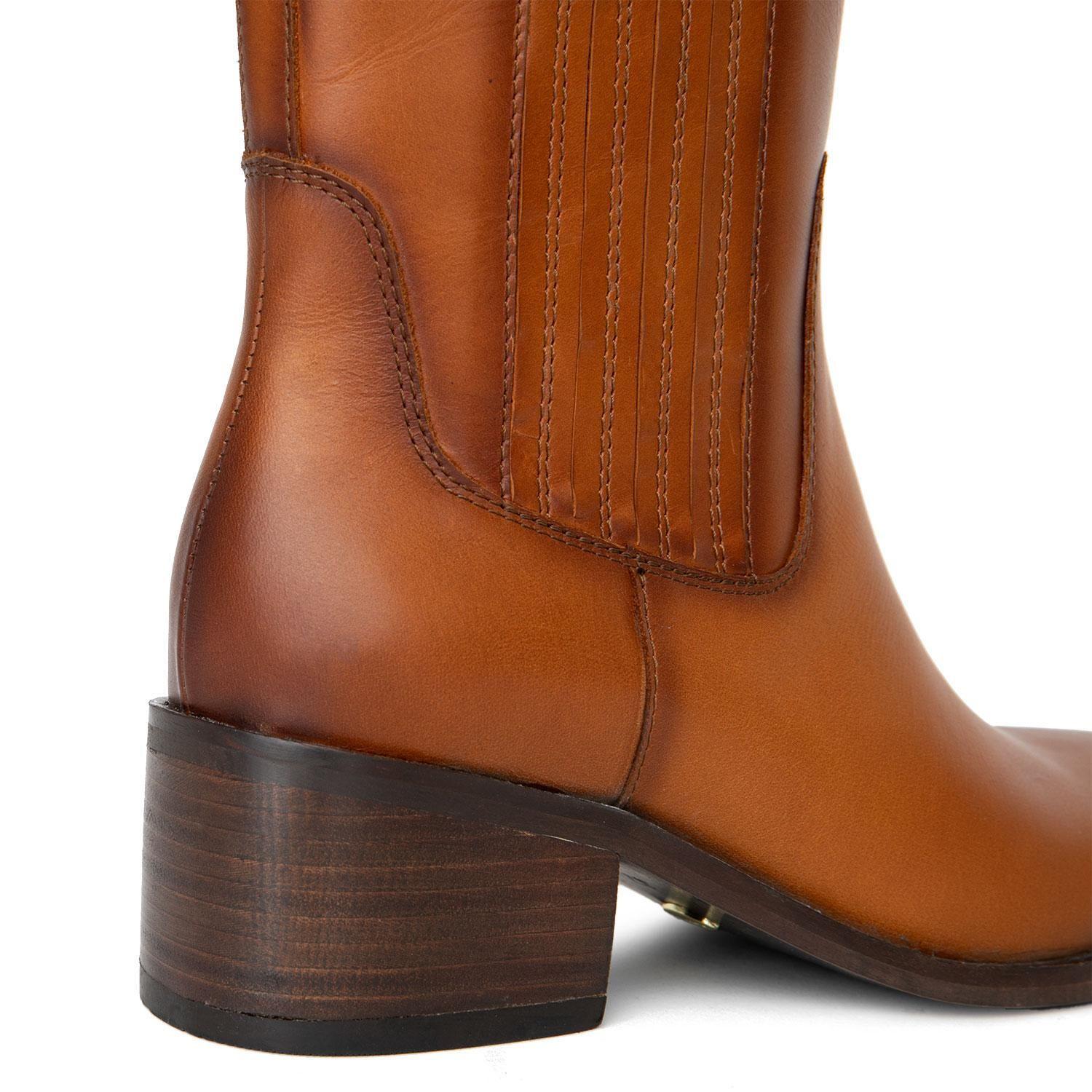 Bota de cuero mujer Gacel tostado Guilian-2