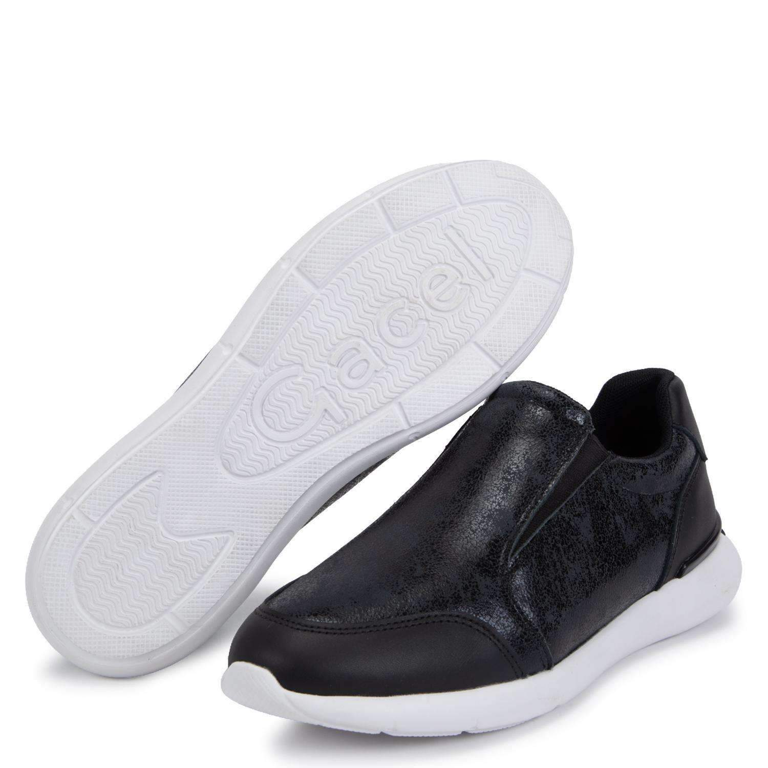 Zapatilla de cuero mujer Gacel negro Steffy-4