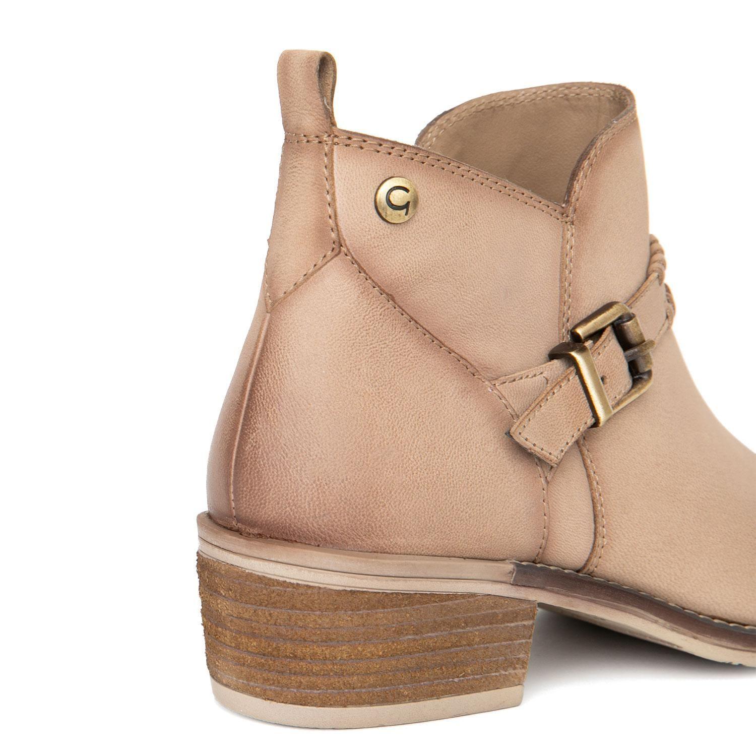 Botin de cuero mujer Gacel arena Gina-3